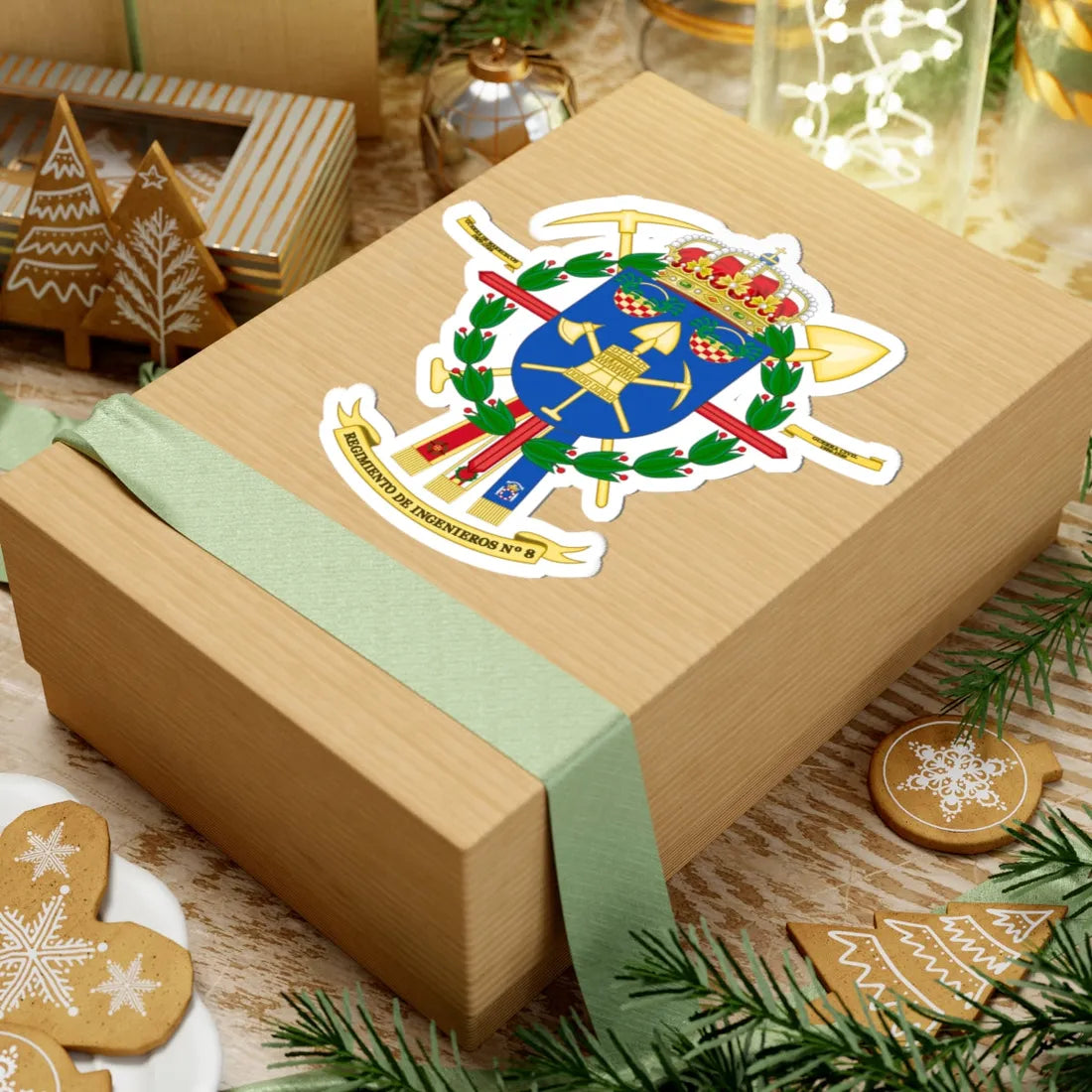 Coat of Arms of the 8th Engineer Regiment (Spain) (Coat of Arms) STICKER Vinyl Kiss-Cut Decal - The Sticker Space