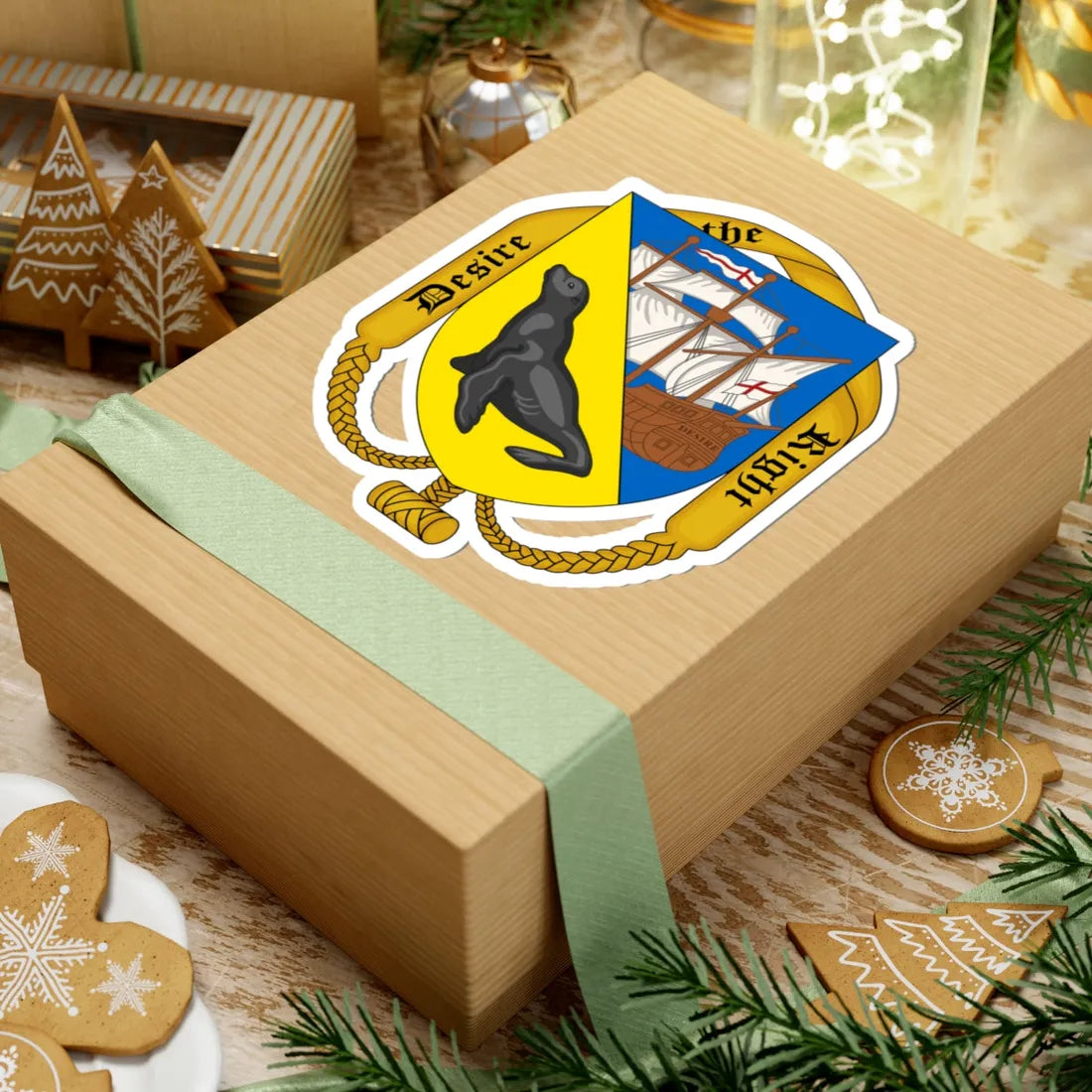 Coat of arms of the Falkland Islands 1925-1948 (United Kingdom) (Coat of Arms) STICKER Vinyl Kiss-Cut Decal - The Sticker Space