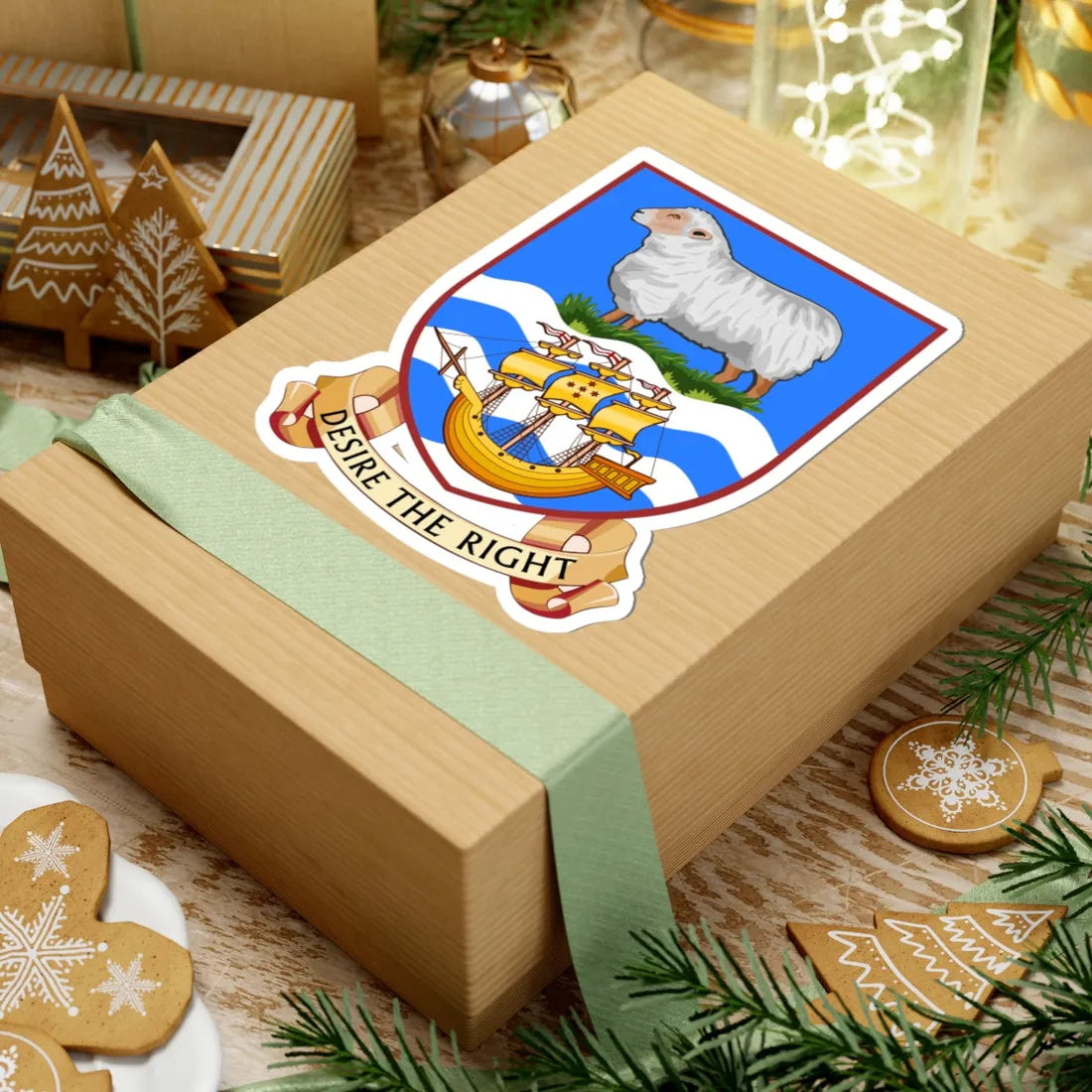 Coat of arms of the Falkland Islands (United Kingdom) (Coat of Arms) STICKER Vinyl Kiss-Cut Decal - The Sticker Space