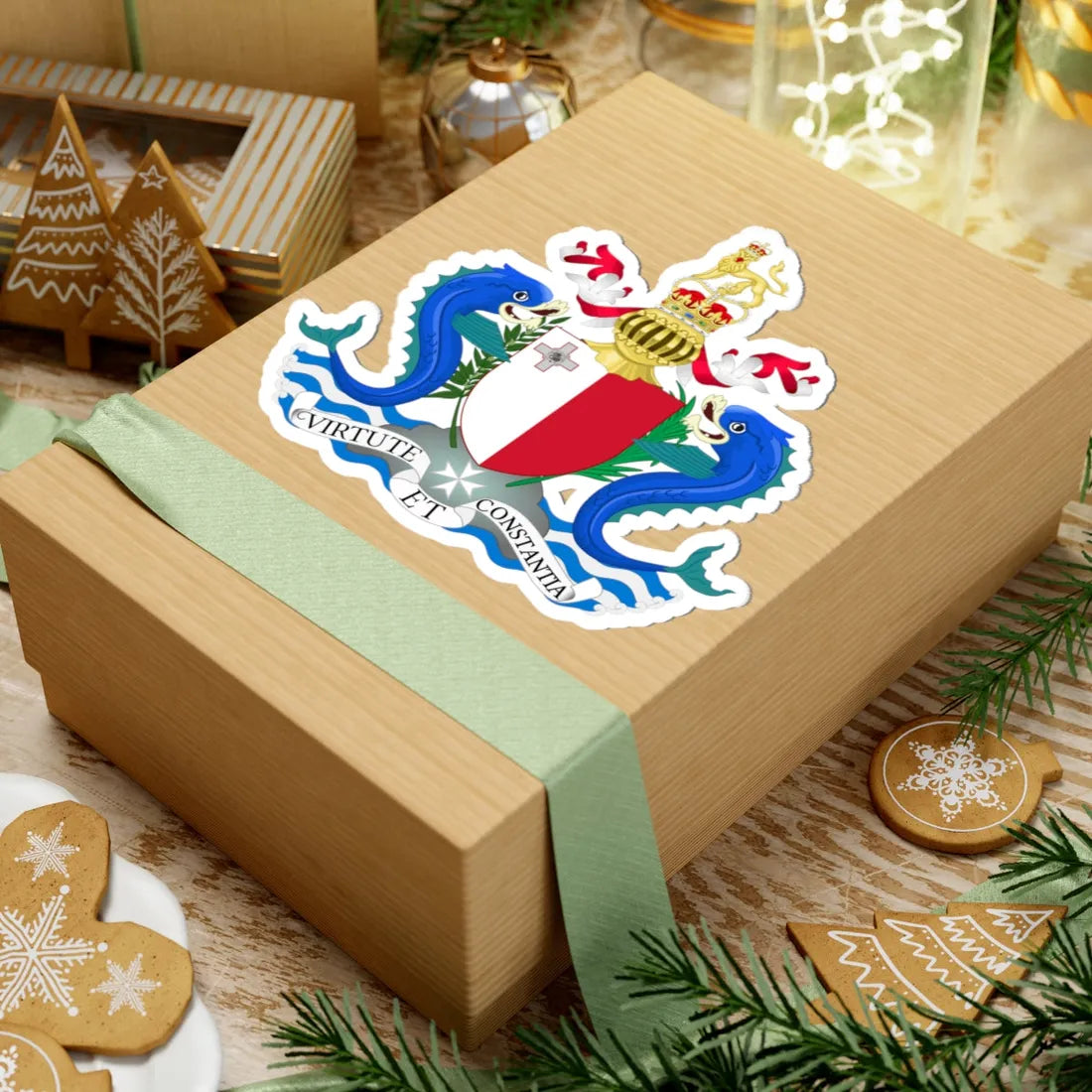 Coat of arms of the Governor-General of Malta 1964-1974 (Malta) (Coat of Arms) STICKER Vinyl Kiss-Cut Decal - The Sticker Space