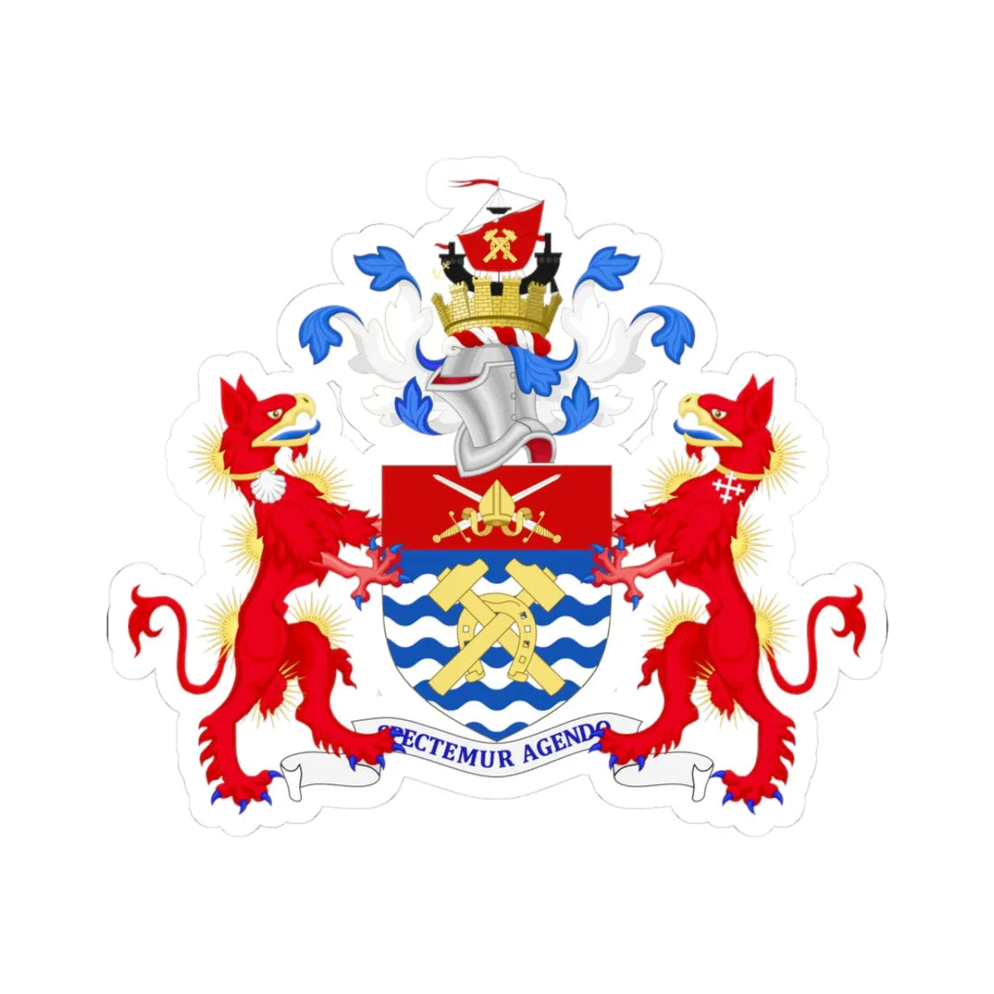 Coat of arms of the London Borough of Hammersmith and Fulham (England) (Coat of Arms) STICKER Vinyl Kiss-Cut Decal - The Sticker Space