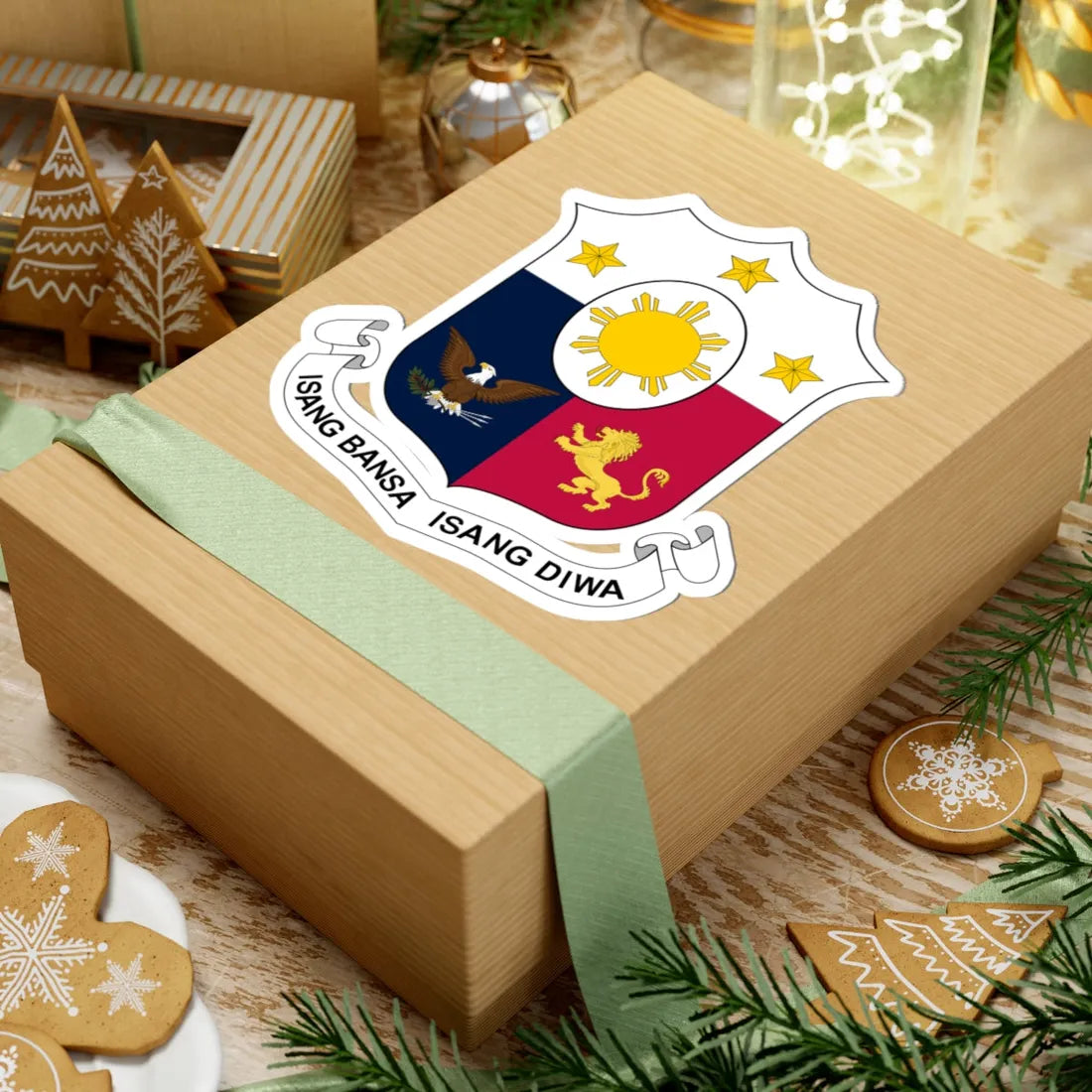 Coat of arms of the Philippines 1978-1985 (Philippines) (Coat of Arms) STICKER Vinyl Kiss-Cut Decal - The Sticker Space