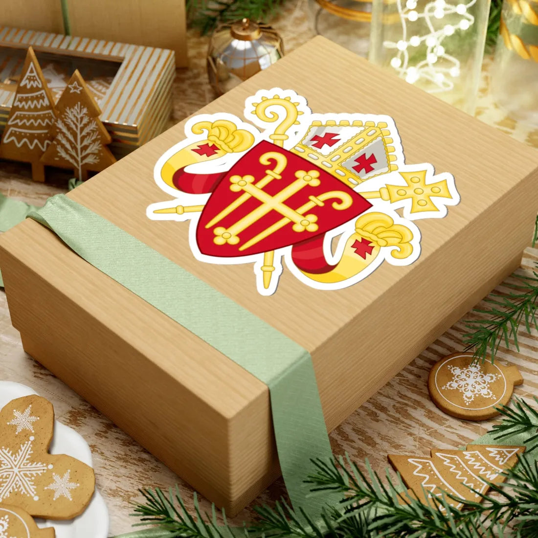 Coat of arms of the Roman Catholic Diocese of Copenhagen (Denmark) (Coat of Arms) STICKER Vinyl Kiss-Cut Decal - The Sticker Space