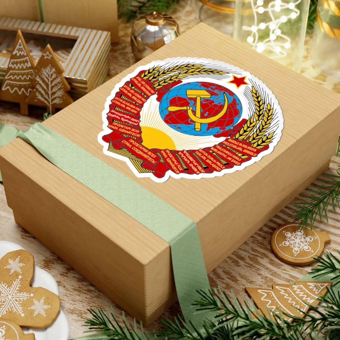 Coat of arms of the Soviet Union 1936-1946 (Soviet Union) (Coat of Arms) STICKER Vinyl Kiss-Cut Decal - The Sticker Space