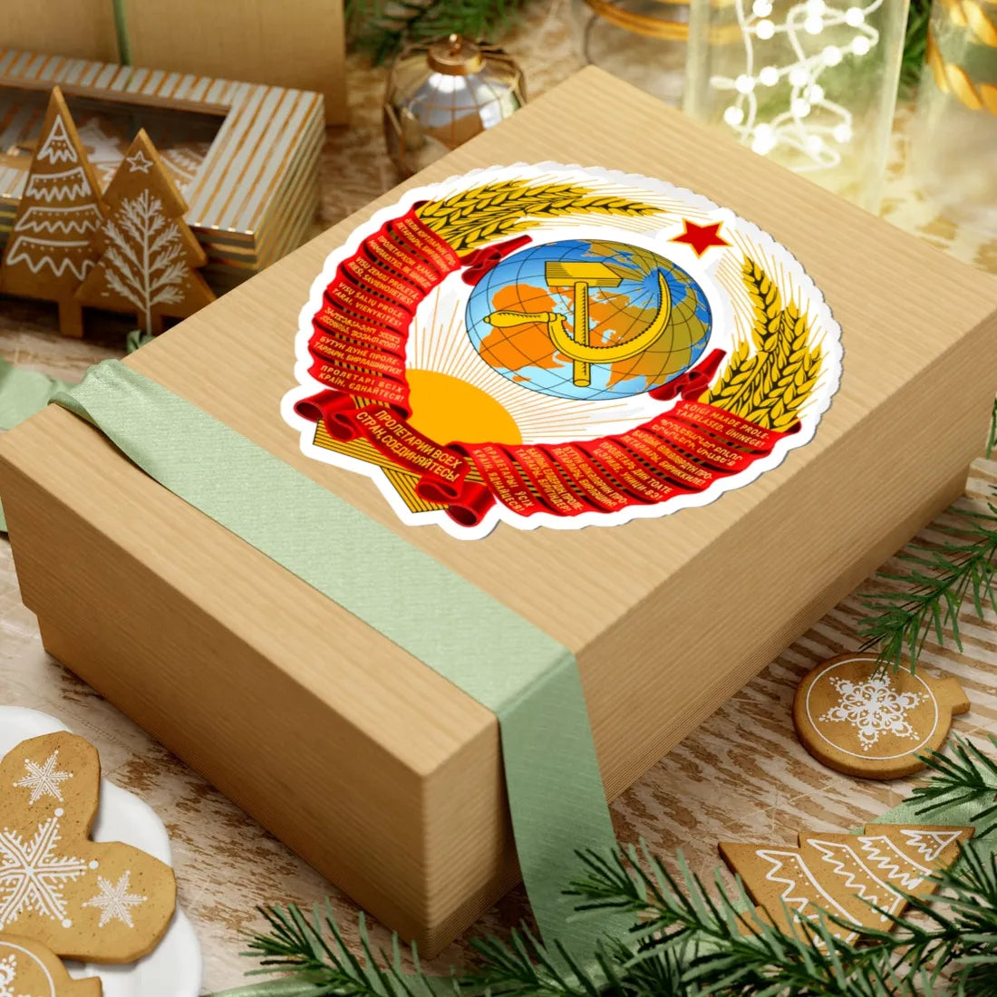 Coat of arms of the Soviet Union 1956-1991 (Soviet Union) (Coat of Arms) STICKER Vinyl Kiss-Cut Decal - The Sticker Space