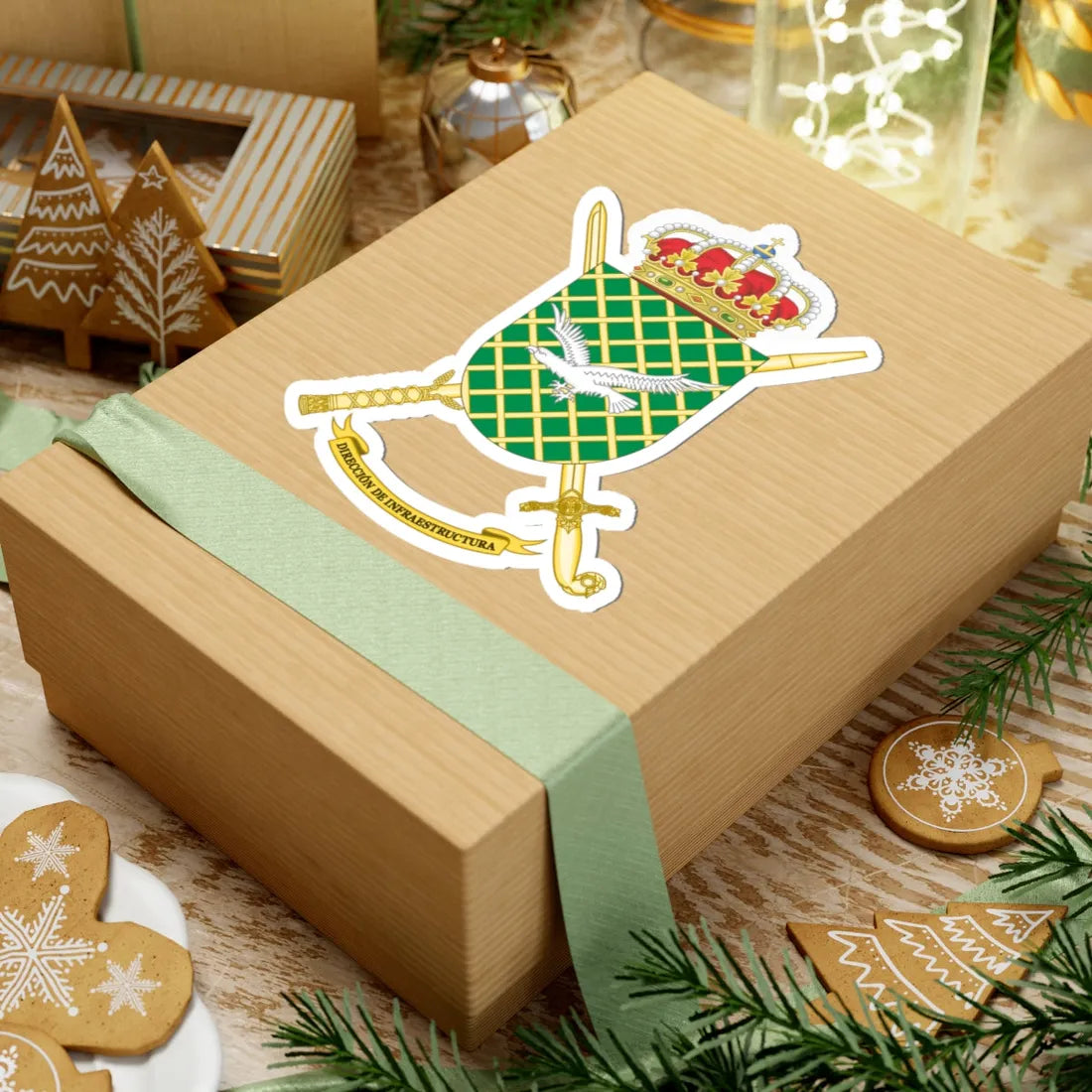 Coat of Arms of the Spanish Amy Infrastructures Direction (Spain) (Coat of Arms) STICKER Vinyl Kiss-Cut Decal - The Sticker Space