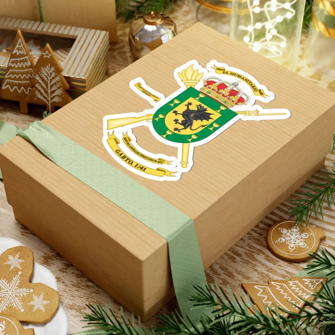 Coat of Arms of the Spanish Army 1st-41 Supply Group (Spain) (Coat of Arms) STICKER Vinyl Kiss-Cut Decal - The Sticker Space