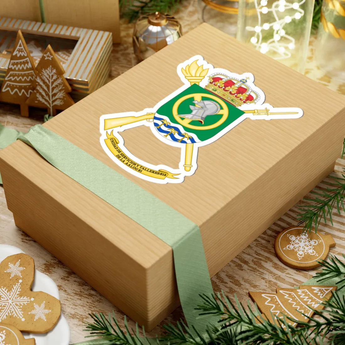 Coat of Arms of the Spanish Army 812th Logistics Services and Mechanical Workshops Unit (Spain) (Coat of Arms) STICKER Vinyl Kiss-Cut Decal - The Sticker Space