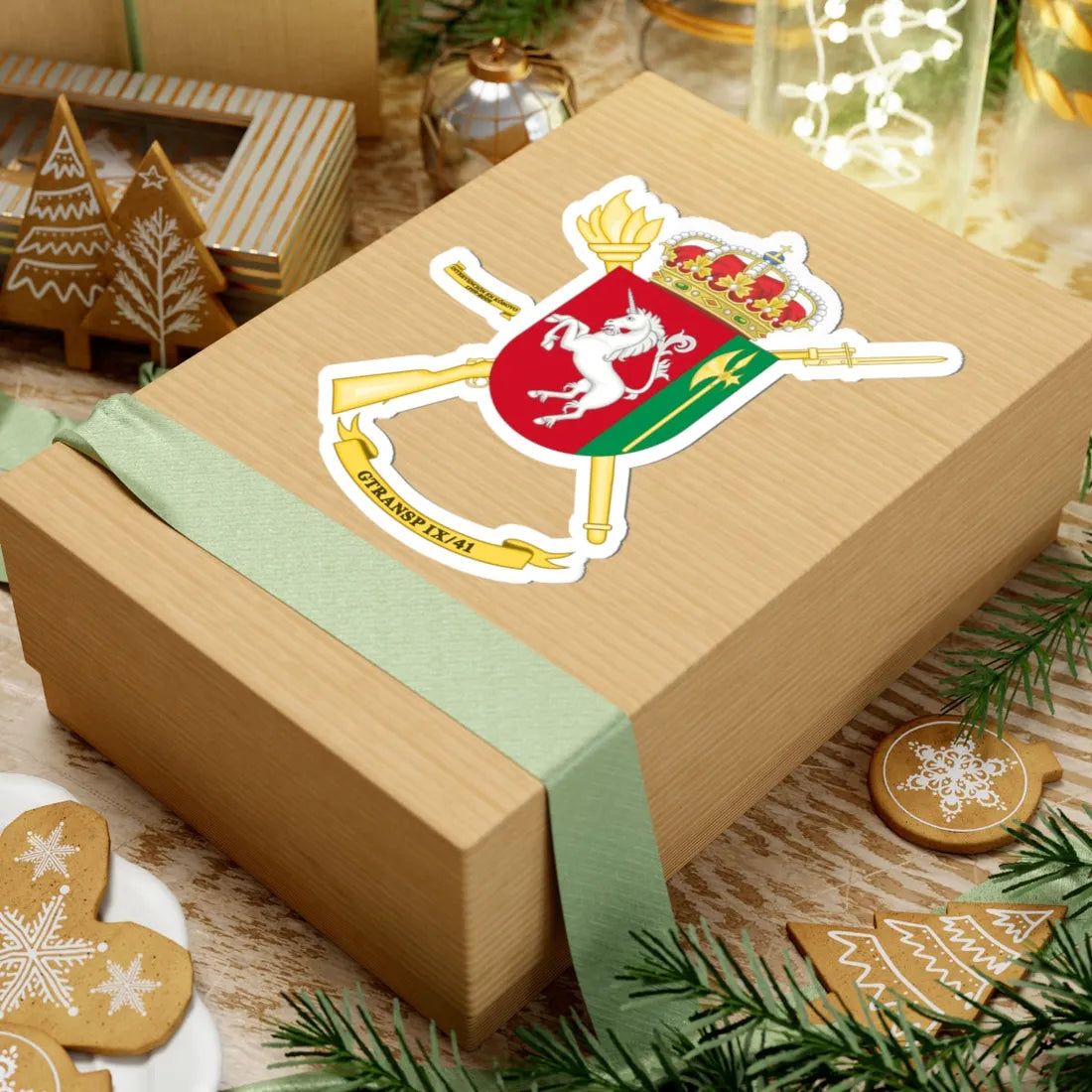 Coat of Arms of the Spanish Army 9th-41Transport Group (Spain) (Coat of Arms) STICKER Vinyl Kiss-Cut Decal - The Sticker Space