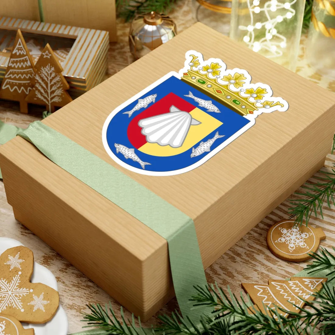 Coat of Arms of the Spanish Californias (Costa Rica) (Coat of Arms) STICKER Vinyl Kiss-Cut Decal - The Sticker Space