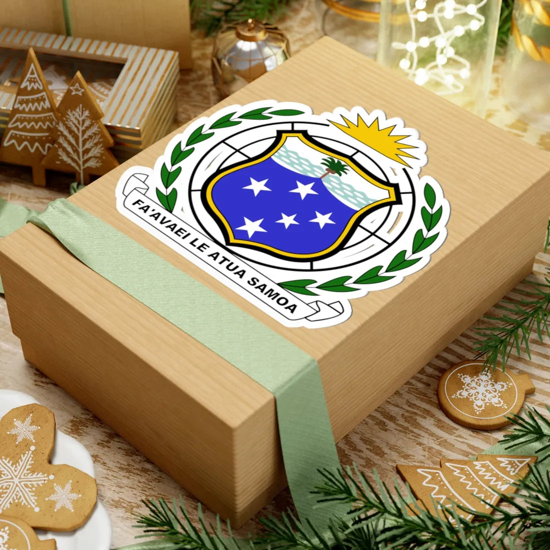 Coat of arms of Western Samoa 1951-1962 (Samoa) (Coat of Arms) STICKER Vinyl Kiss-Cut Decal - The Sticker Space