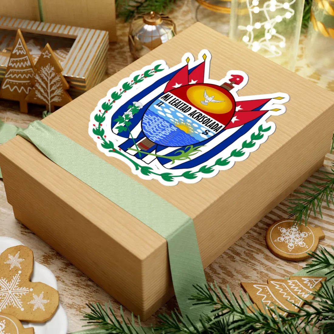 Coat of Santici Spíritus (Cuba) (Coat of Arms) STICKER Vinyl Kiss-Cut Decal - The Sticker Space