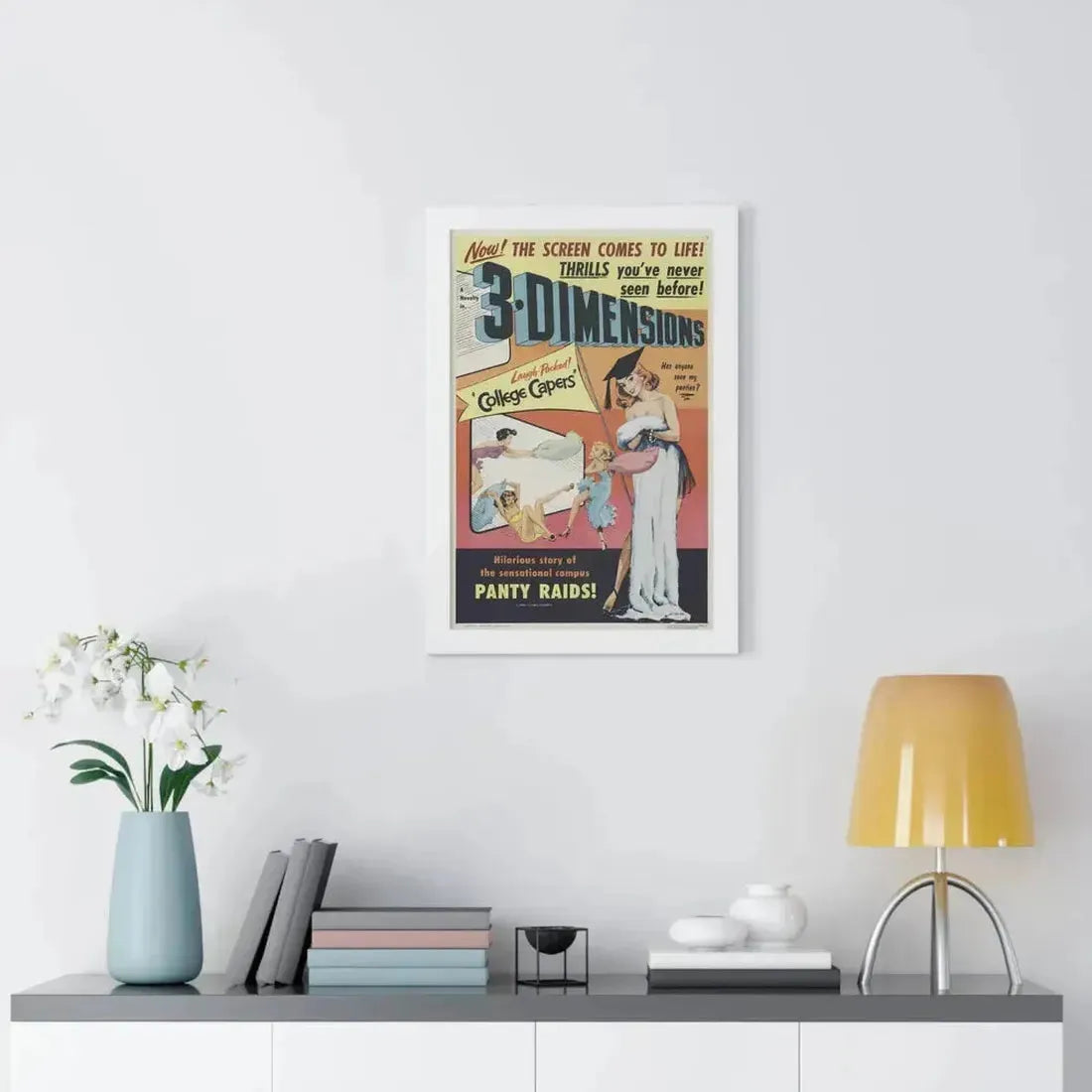 COLLEGE CAPERS 1953 - Framed Movie Poster - The Sticker Space