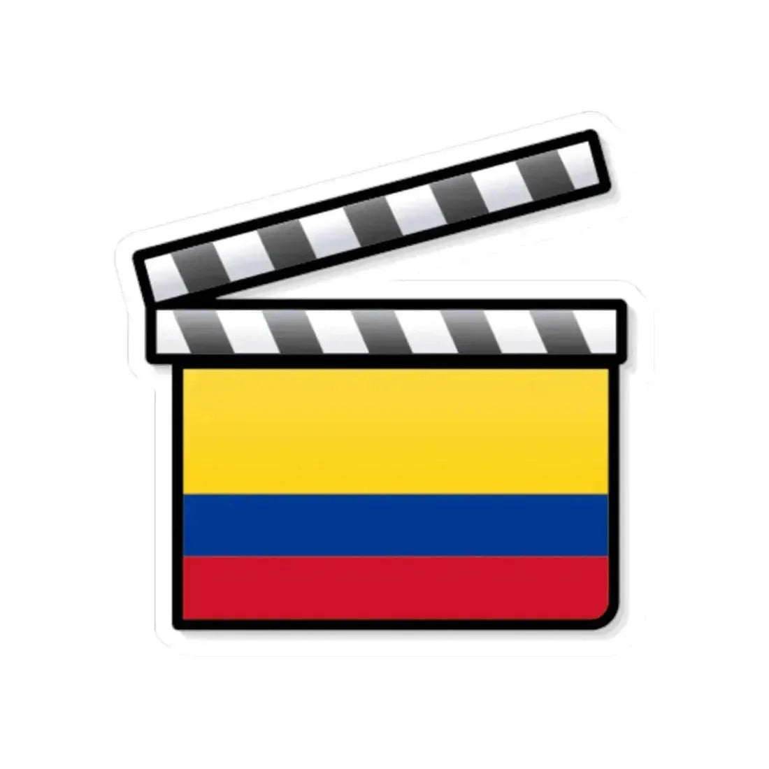 Colombia film clapperboard (Colombia) STICKER Vinyl Kiss-Cut Decal 6 Inch White - The Sticker Space