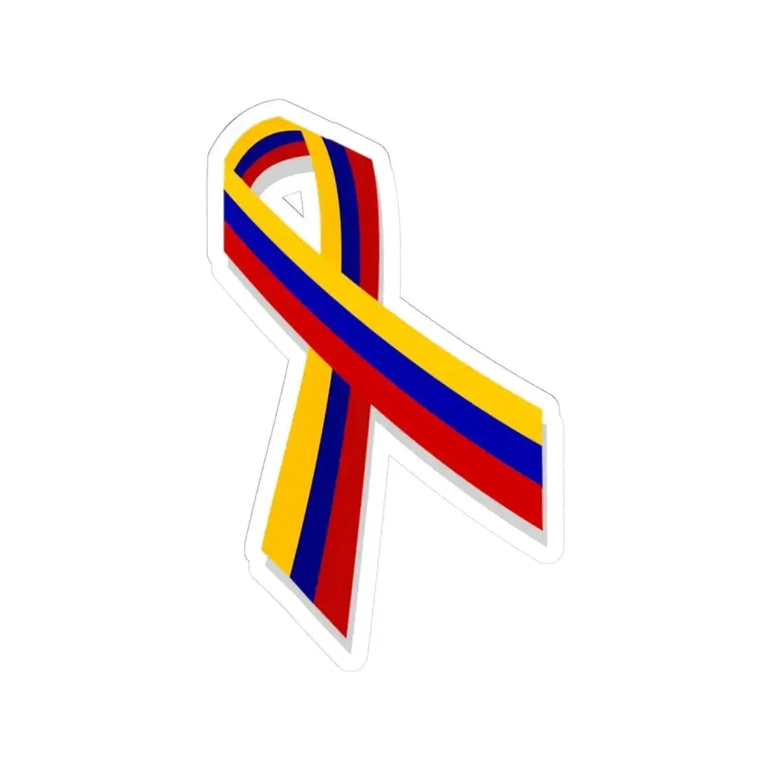 Colombia ribbon (Colombia) STICKER Vinyl Kiss-Cut Decal 6 Inch White - The Sticker Space