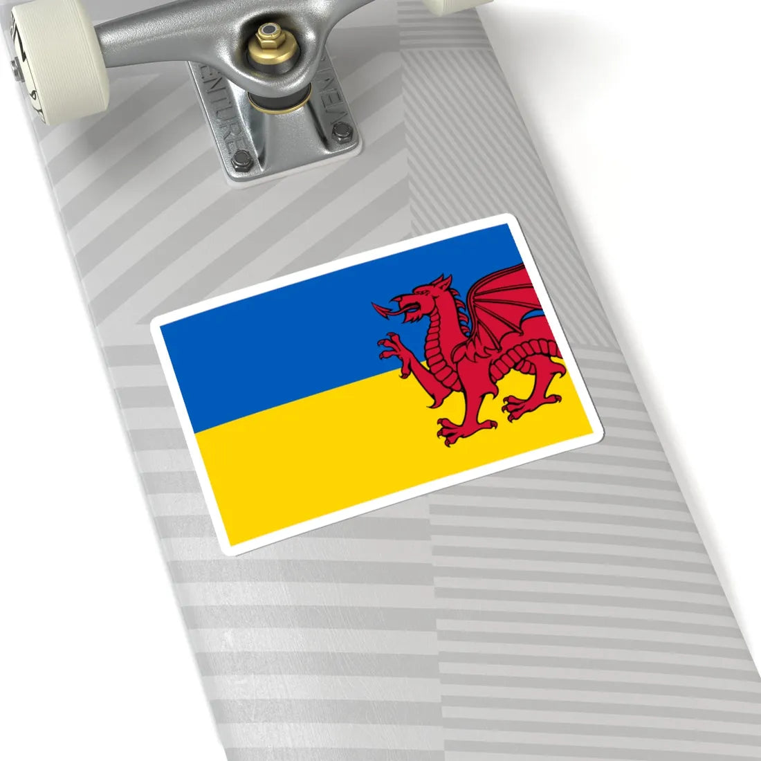 Combined flag of Ukrain and Wales PART dragon (Ukraine) STICKER Vinyl Kiss-Cut Decal - The Sticker Space