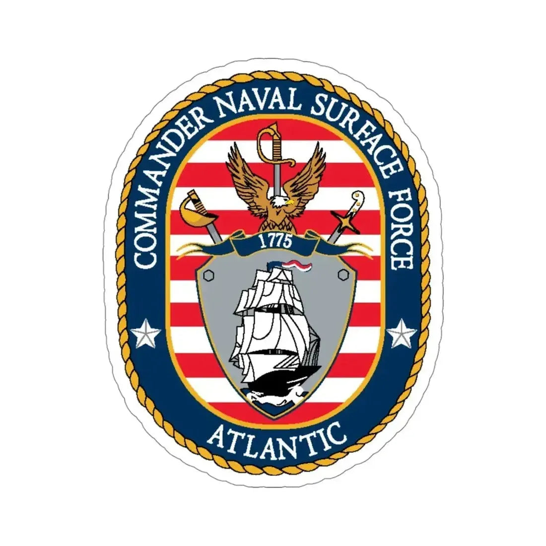COMNAVSURFLANT N44 Commander Naval Surface Force Atlantic (U.S. Navy) STICKER Vinyl Die-Cut Decal - The Sticker Space