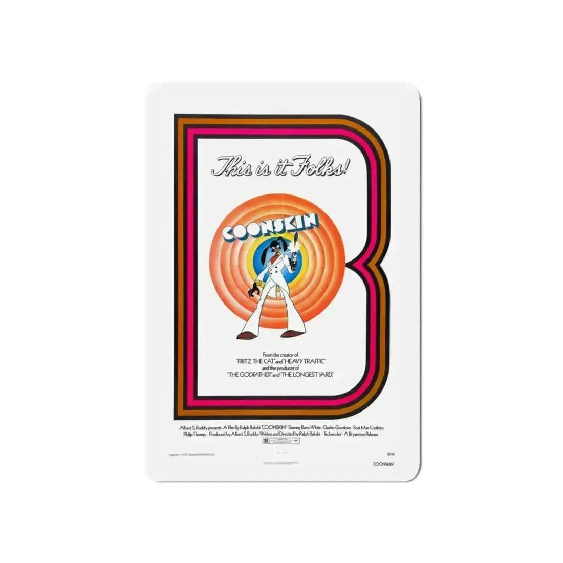 COONSKIN 1975 Movie Poster - Refrigerator Magnet - The Sticker Space