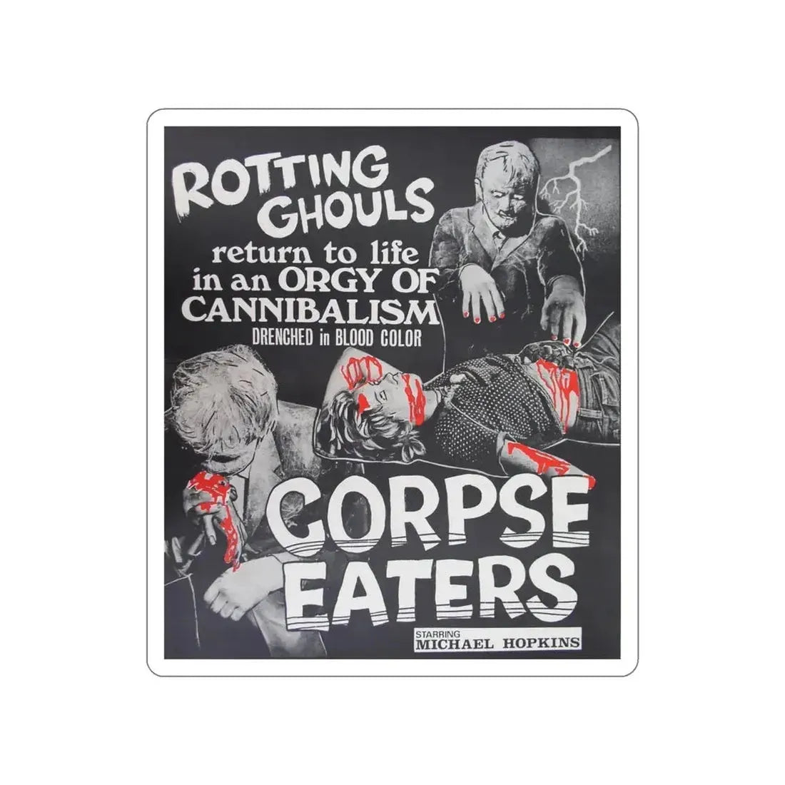 CORPSE EATERS 1974 Movie Poster STICKER Vinyl Die-Cut Decal - The Sticker Space