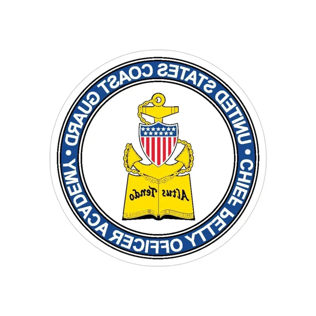 CPO Academy (U.S. Coast Guard) REVERSE PRINT Transparent Die-Cut STICKER - The Sticker Space