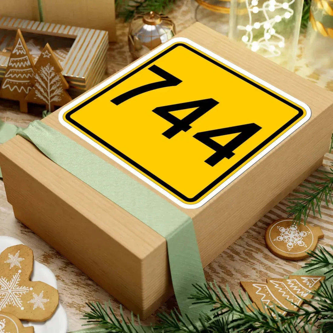 CR 744 jct yellow (Ohio) (Road Sign) STICKER Vinyl Kiss-Cut Decal - The Sticker Space