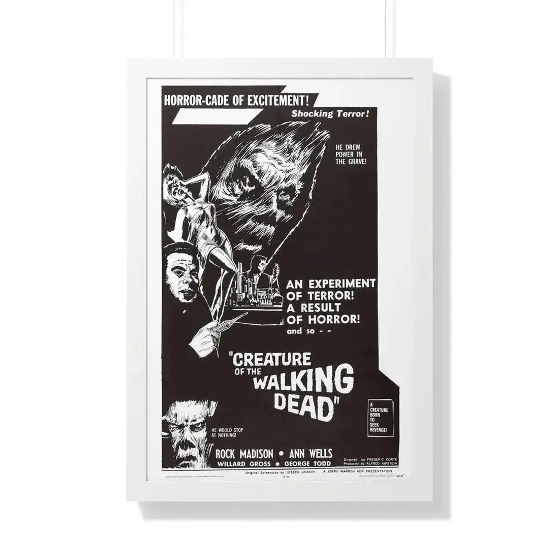 CREATURE OF THE WALKING DEAD 1965 - Framed Movie Poster - The Sticker Space