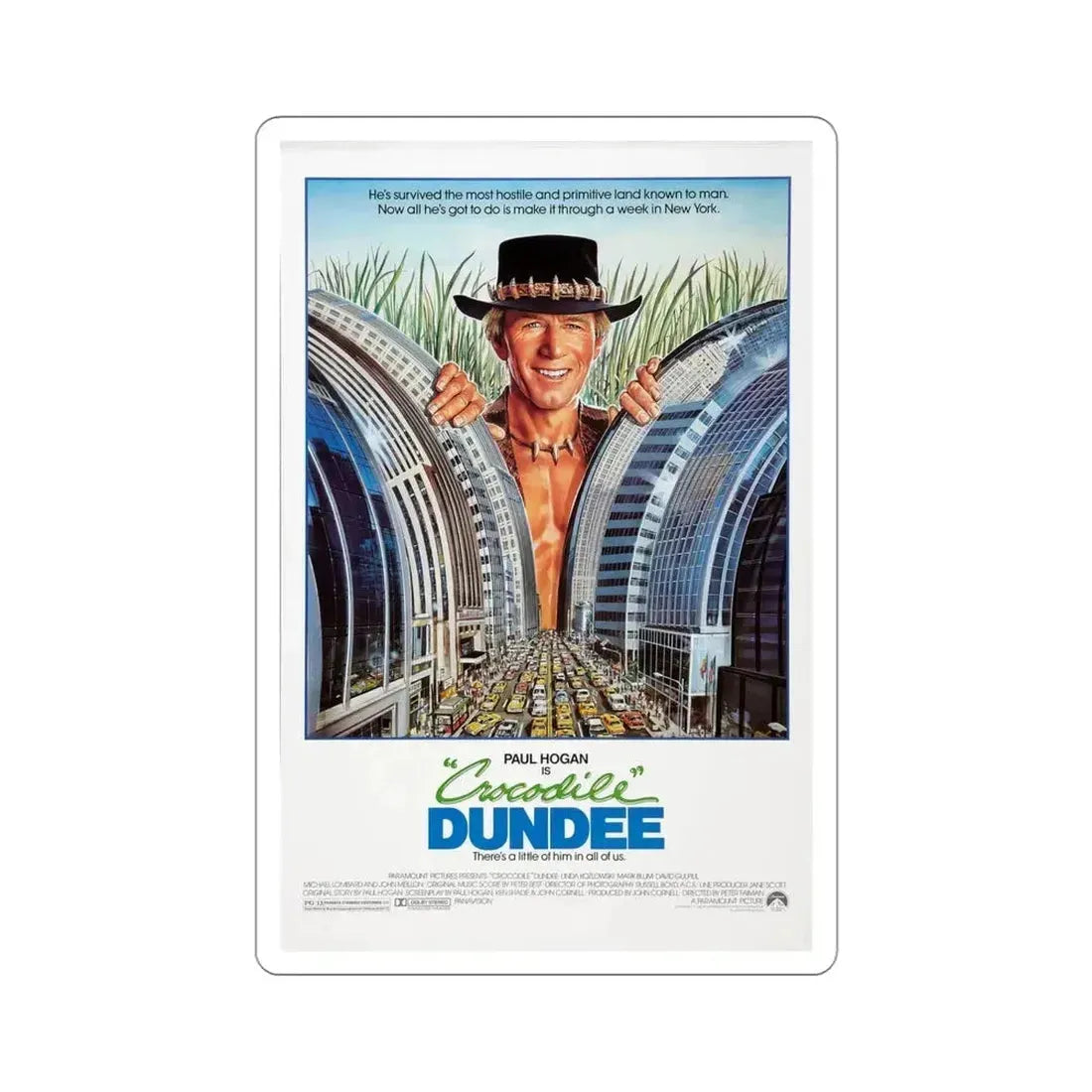 Crocodile Dundee 1986 Movie Poster STICKER Vinyl Die-Cut Decal - The Sticker Space