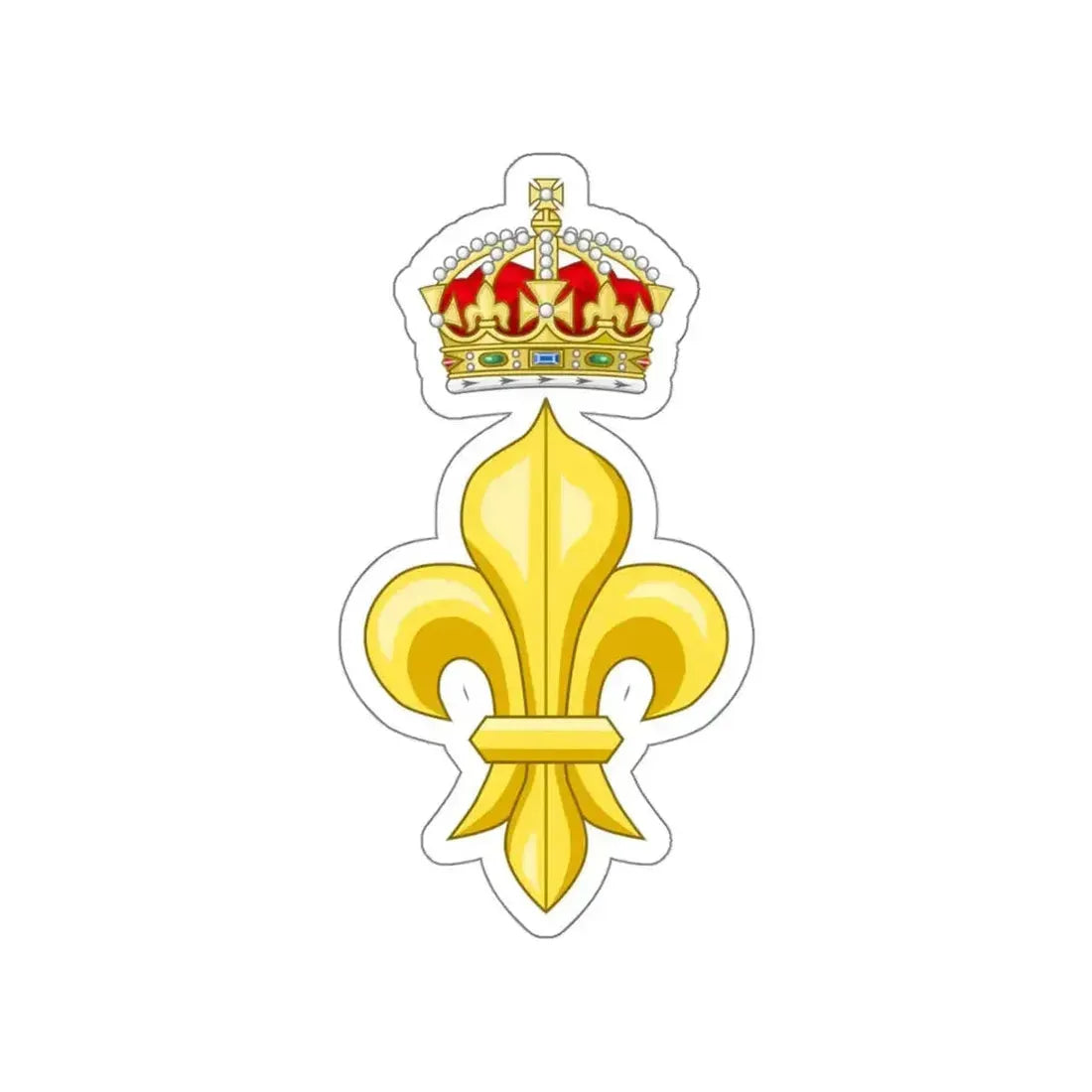 Crowned Fleur de lys (Tudor Crown) STICKER Vinyl Die-Cut Decal - The Sticker Space