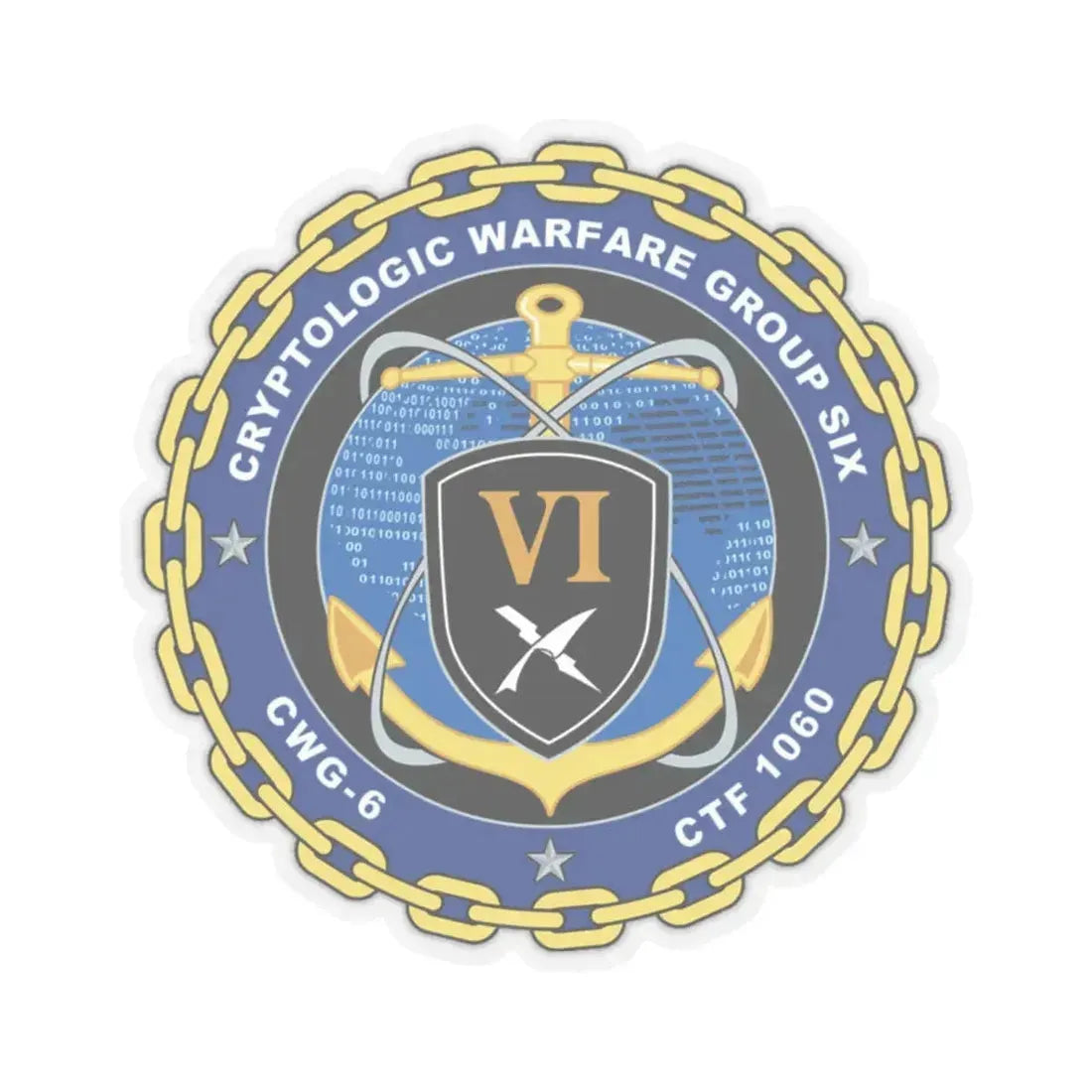 Cryptologic Warfare Group Six CWG 6 CTF 1060 (U.S. Navy) STICKER Vinyl Kiss-Cut Decal 6 Inch Transparent - The Sticker Space