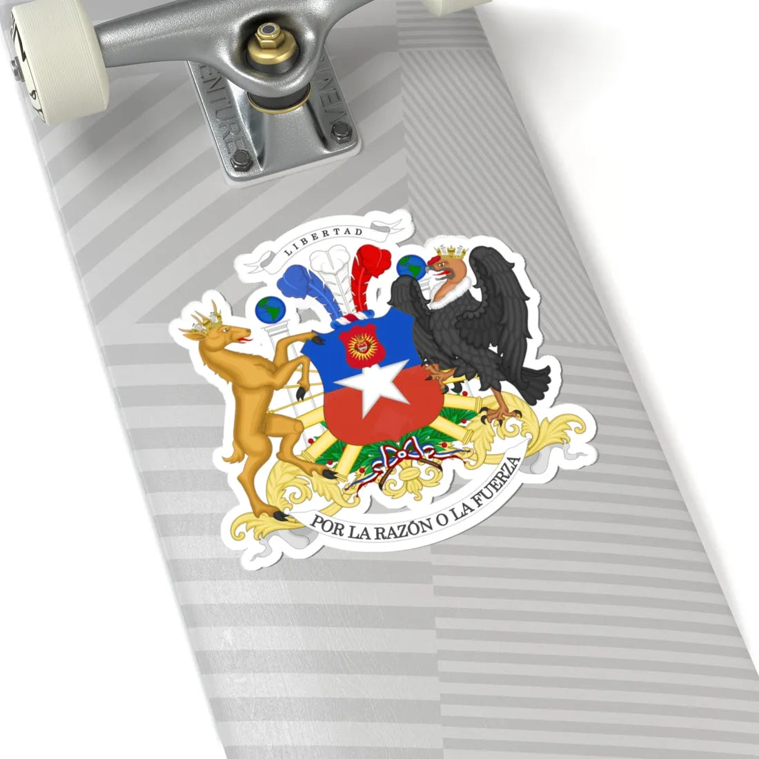 Current Coat of Arms of Chile Full Ornamented Proposal (Chile) (Coat of Arms) STICKER Vinyl Kiss-Cut Decal - The Sticker Space