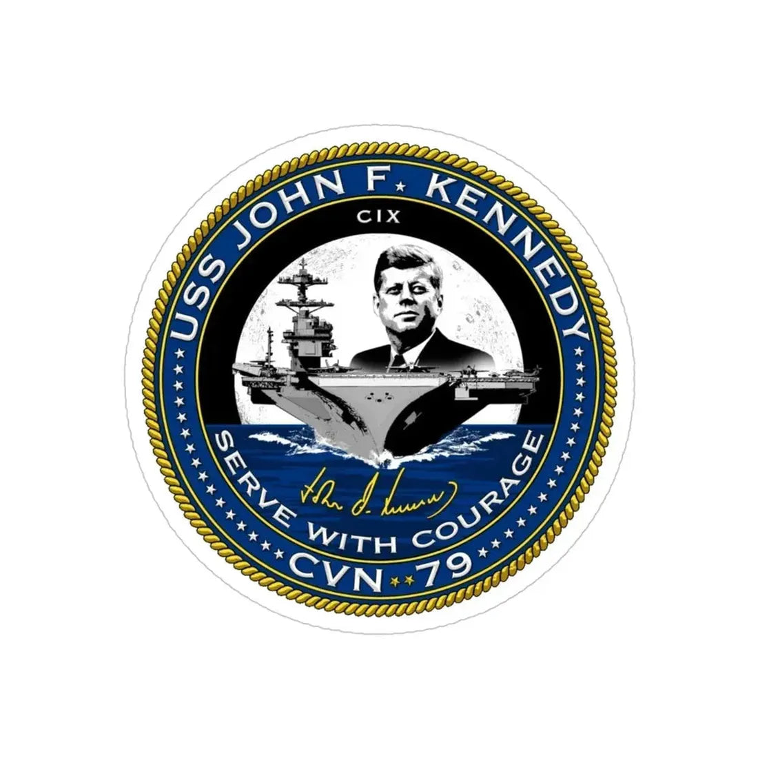 CVN 79 USS John F Kennedy (U.S. Navy) Transparent STICKER Die-Cut Vinyl Decal - The Sticker Space
