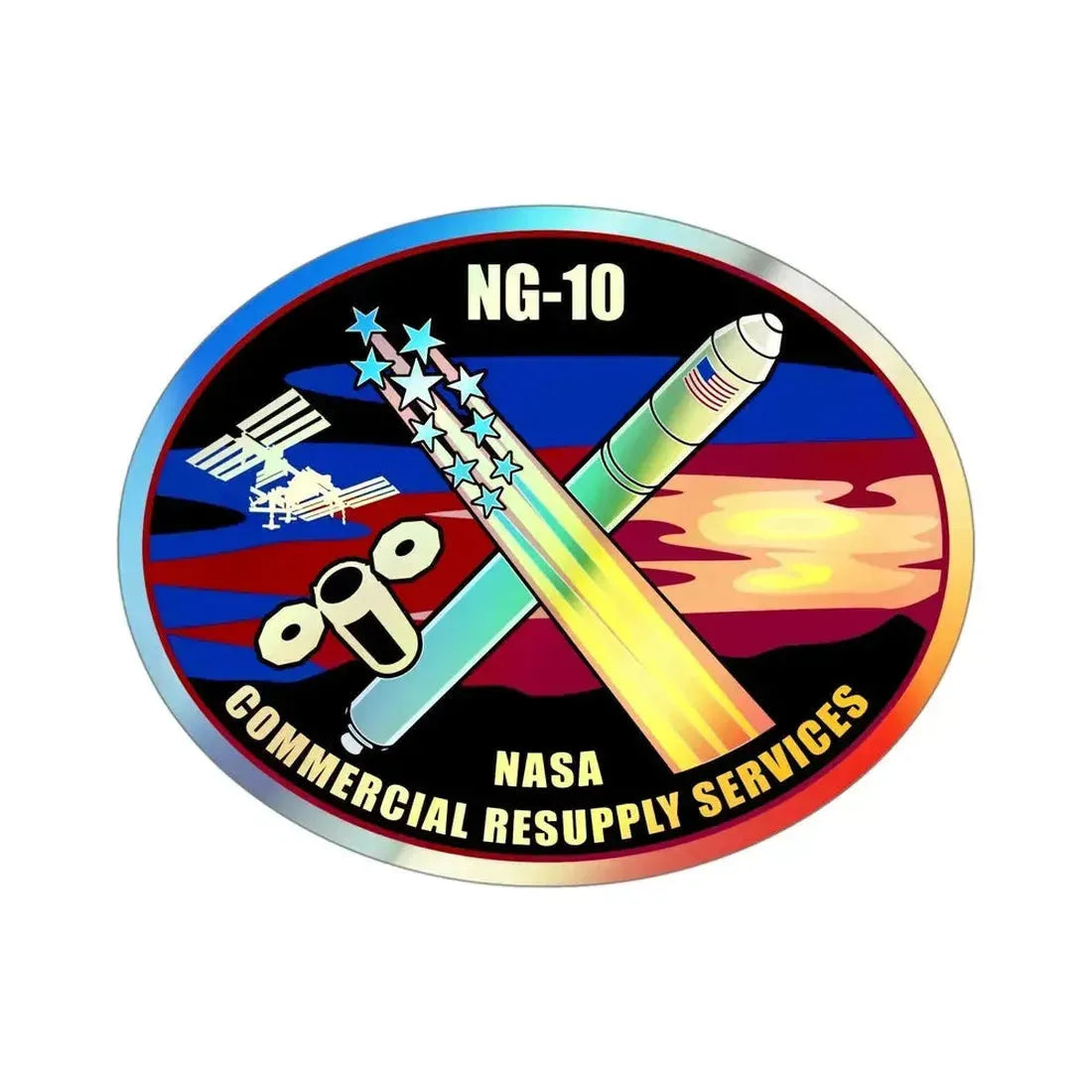 Cygnus NG-10 (SpaceX) Holographic STICKER Die-Cut Vinyl Decal - The Sticker Space
