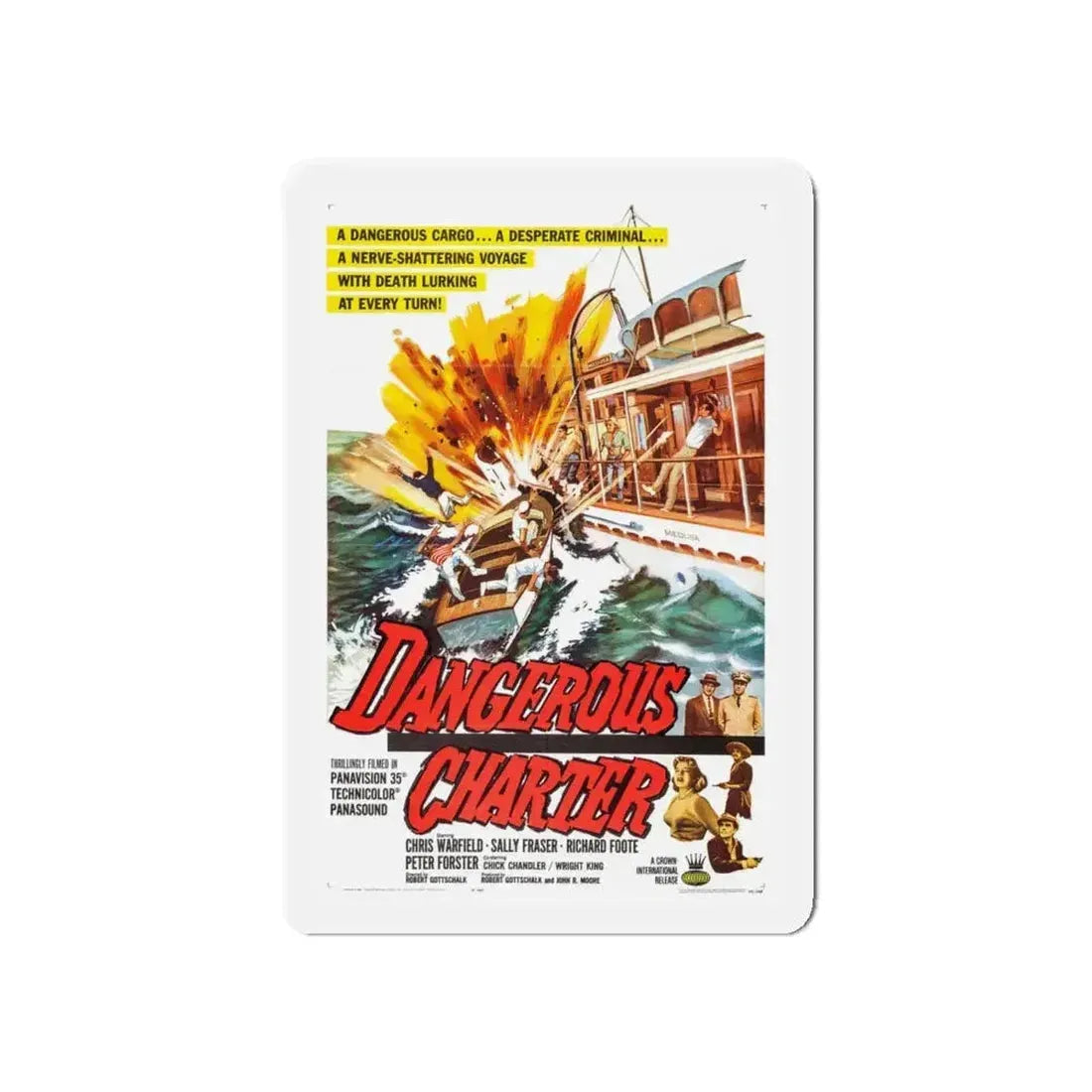 DANGEROUS CHARTER 1962 Movie Poster - Refrigerator Magnet - The Sticker Space