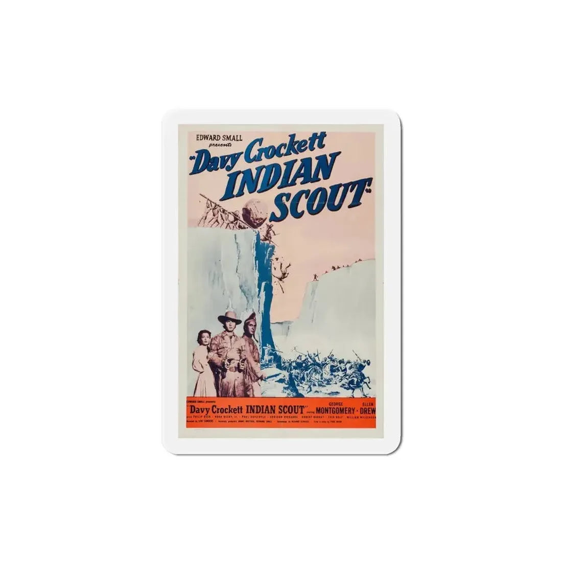 Davy Crockett Indian Scout 1950 Movie Poster Refrigerator Magnet - The Sticker Space