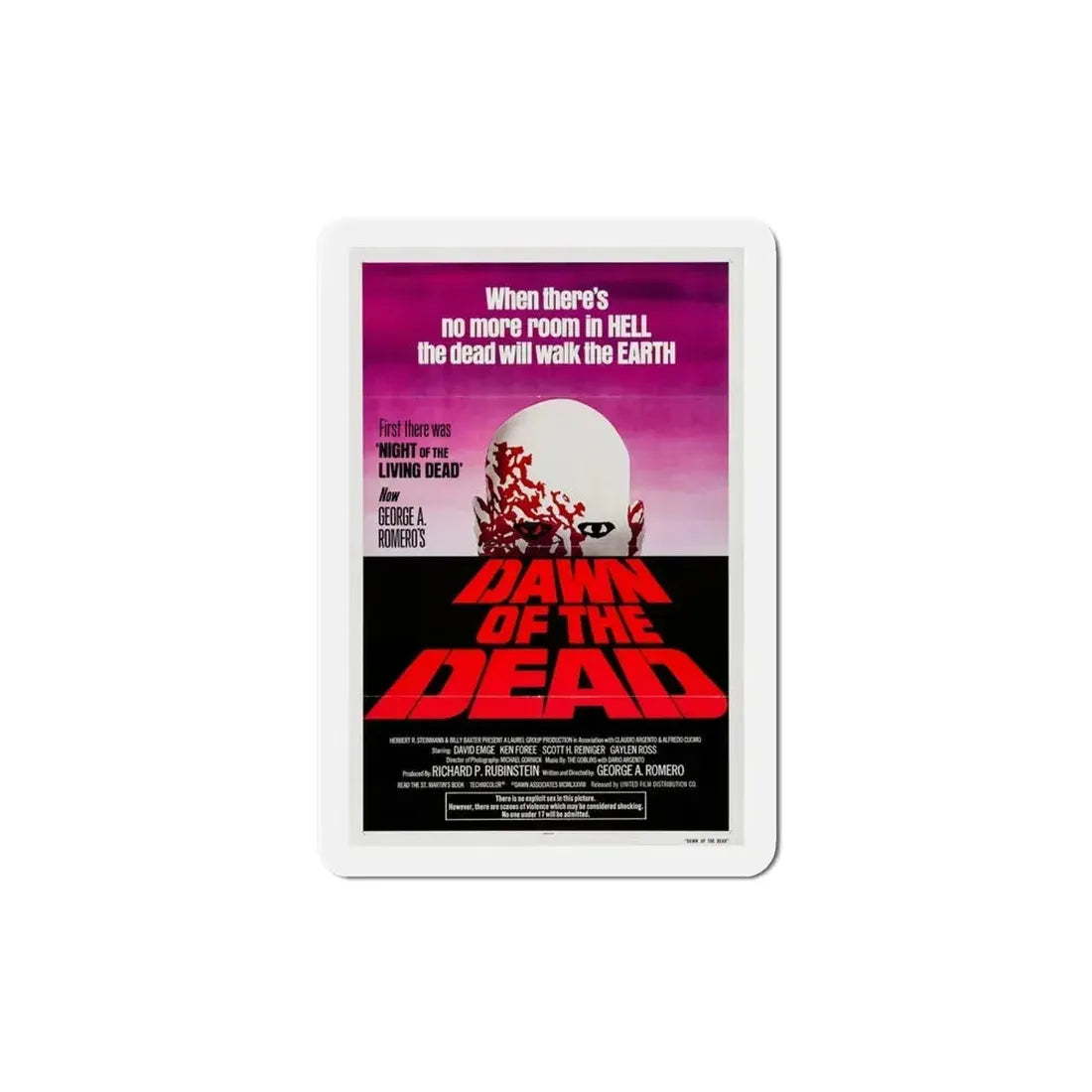 Dawn of the Dead 1979 Movie Poster Refrigerator Magnet - The Sticker Space