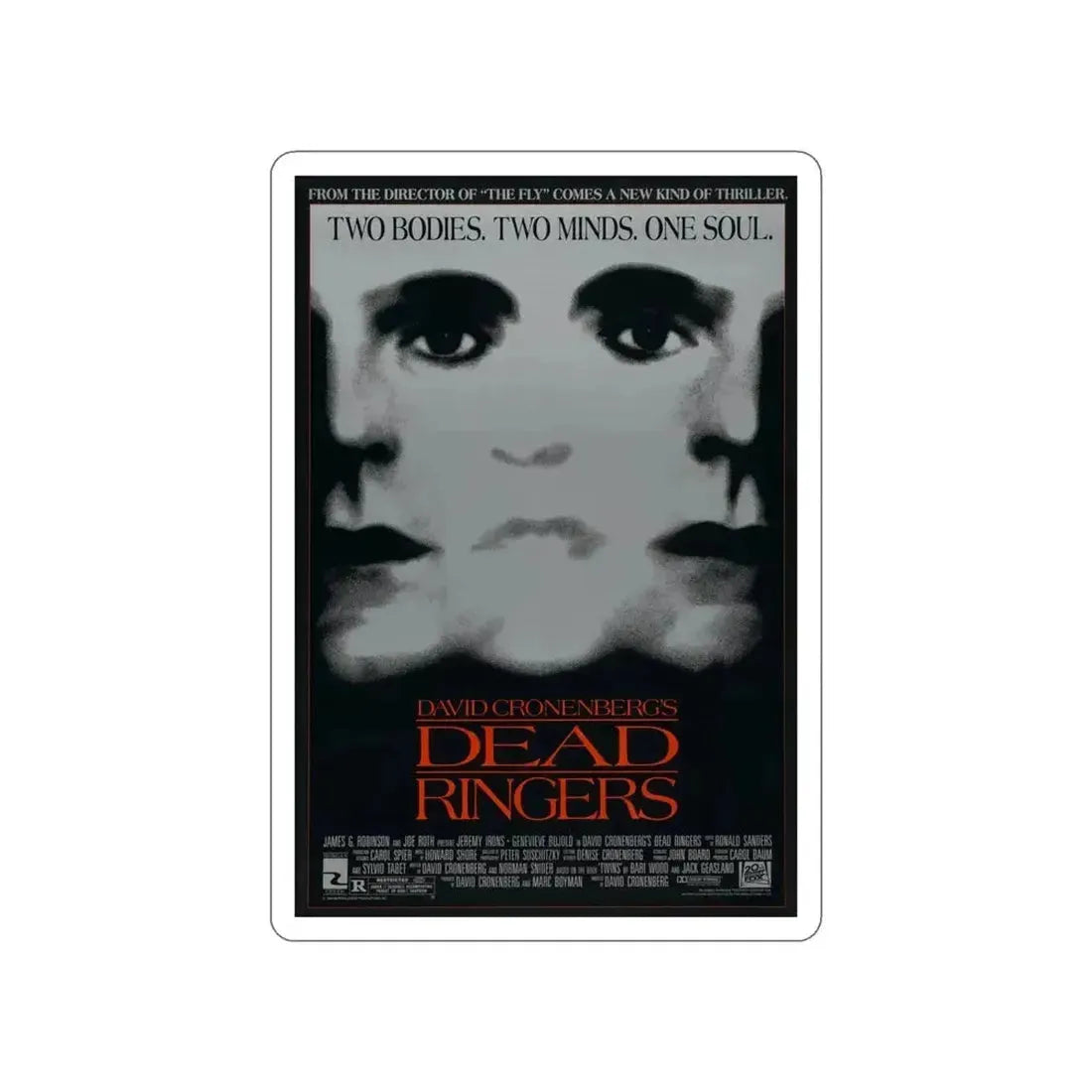 DEAD RINGERS 1988 Movie Poster STICKER Vinyl Die-Cut Decal - The Sticker Space