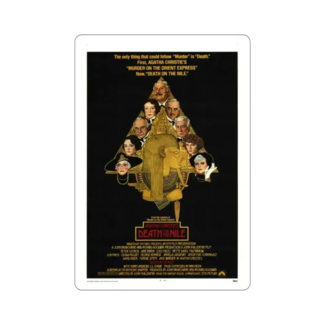 Death on the Nile 1978 Movie Poster STICKER Vinyl Die-Cut Decal - The Sticker Space