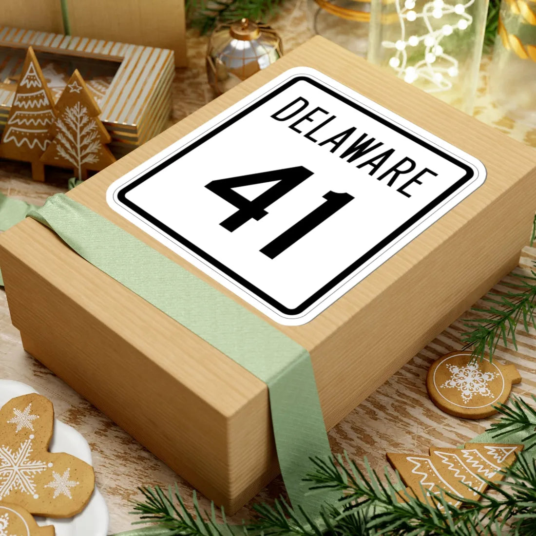 Delaware 41 1955 (Delaware) (Road Sign) STICKER Vinyl Kiss-Cut Decal - The Sticker Space