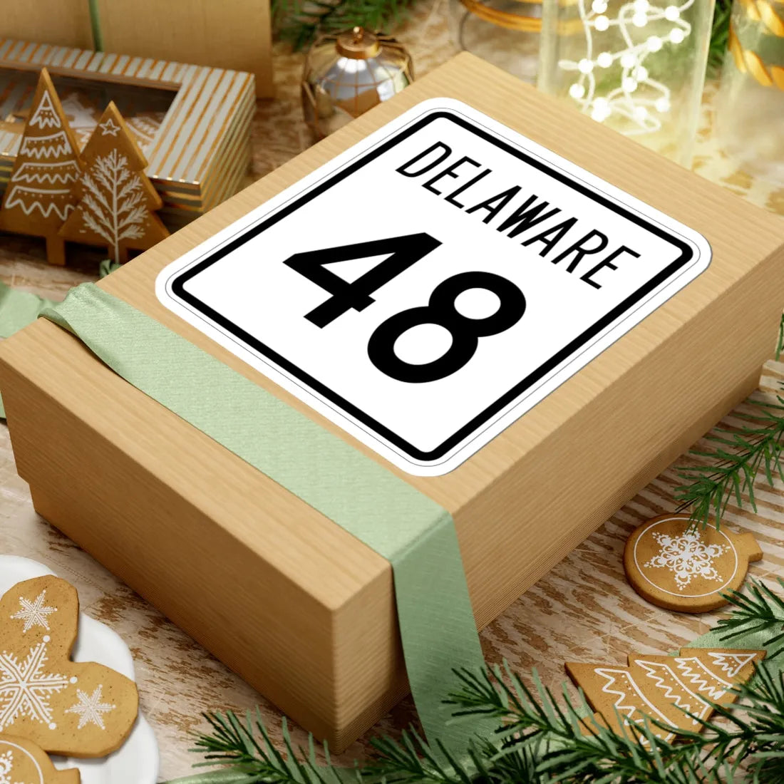 Delaware 48 1955 (Delaware) (Road Sign) STICKER Vinyl Kiss-Cut Decal - The Sticker Space