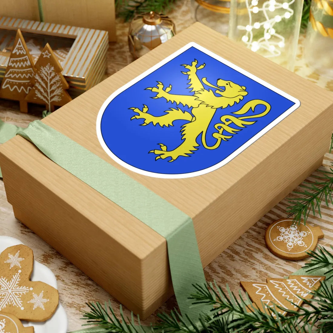 Delley-Portalban-coat of arms (Switzerland) (Coat of Arms) STICKER Vinyl Kiss-Cut Decal - The Sticker Space