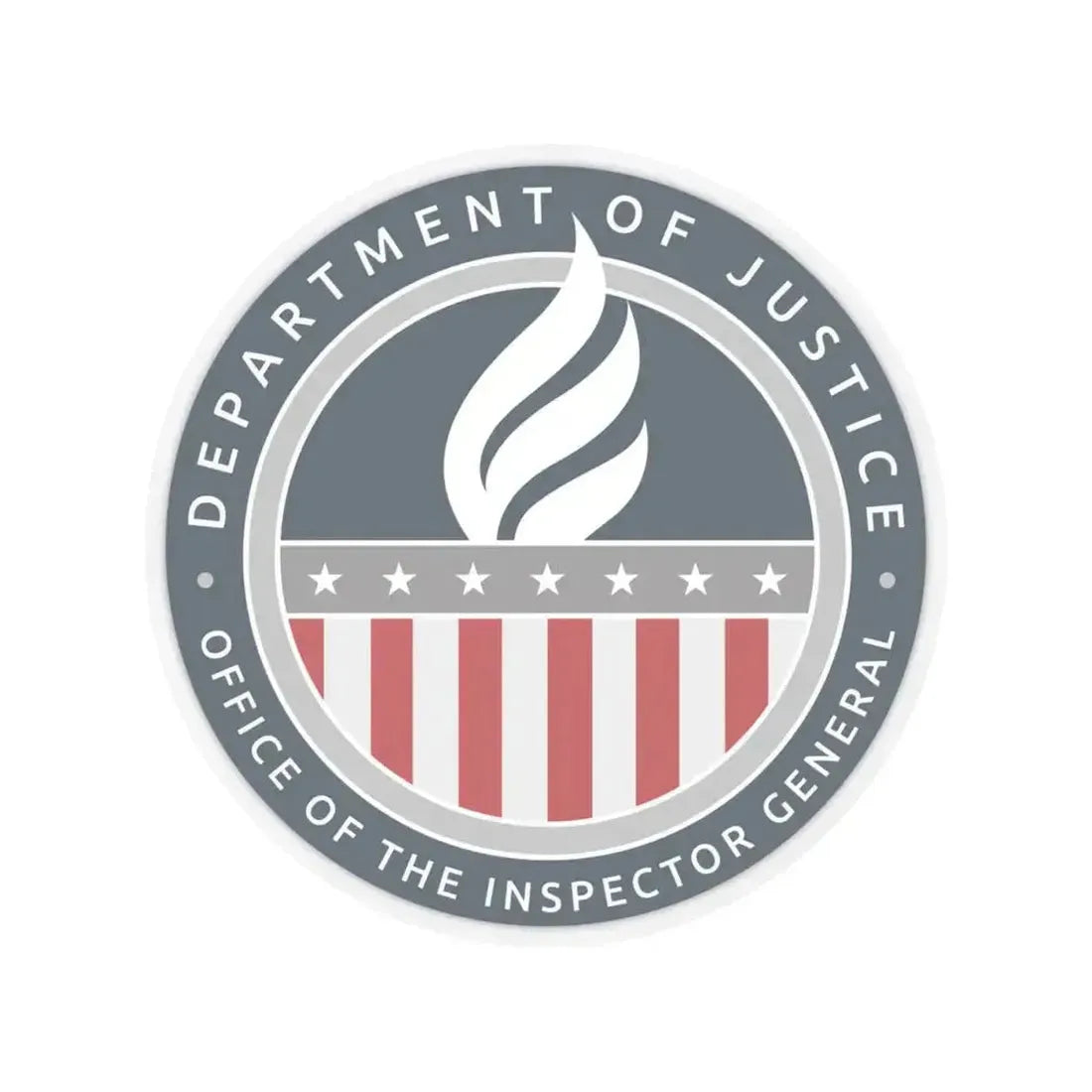 Department of Justice Office of the Inspector General - STICKER Vinyl Kiss-Cut Decal 4 Inch Transparent - The Sticker Space