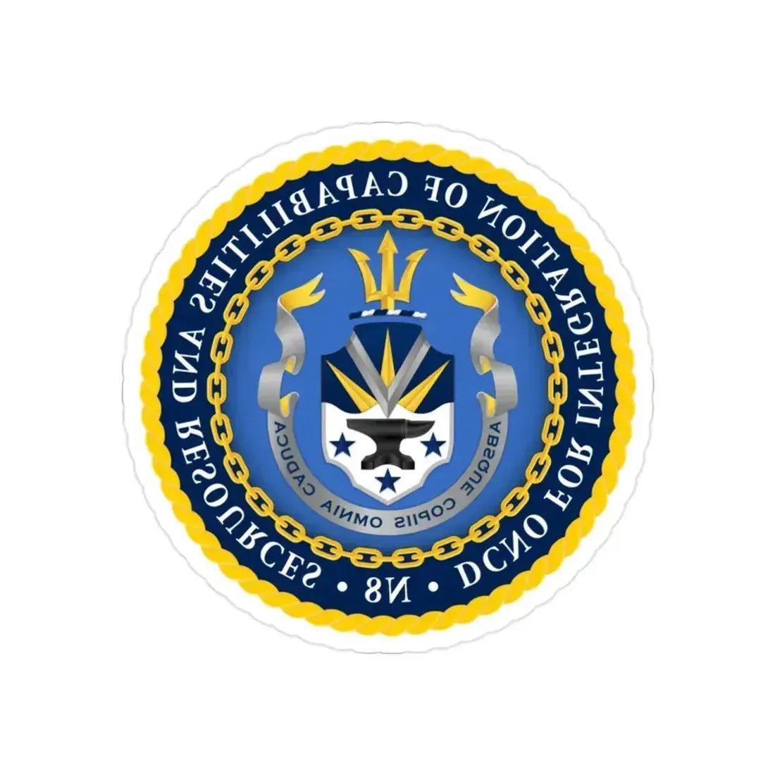 Deputy Chief of Naval Operations for Integration of Capabilities and Resources N8 (U.S. Navy) REVERSE PRINT Transparent Die-Cut STICKER - The Sticker Space