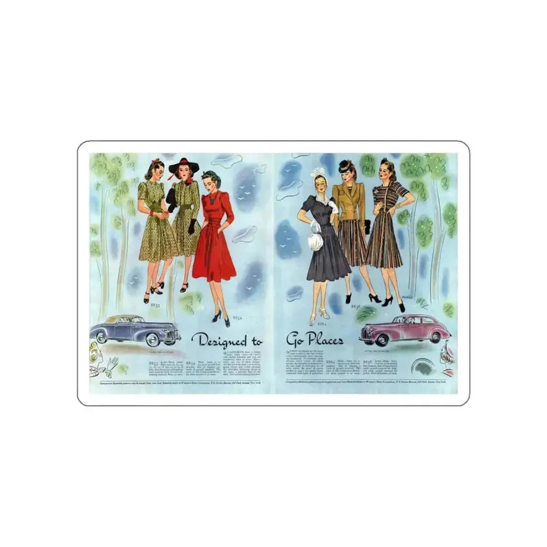 Designed to Go Places, Woman's Home Companion, April 1940 (Magazine Illustration) STICKER Vinyl Die-Cut Decal - The Sticker Space