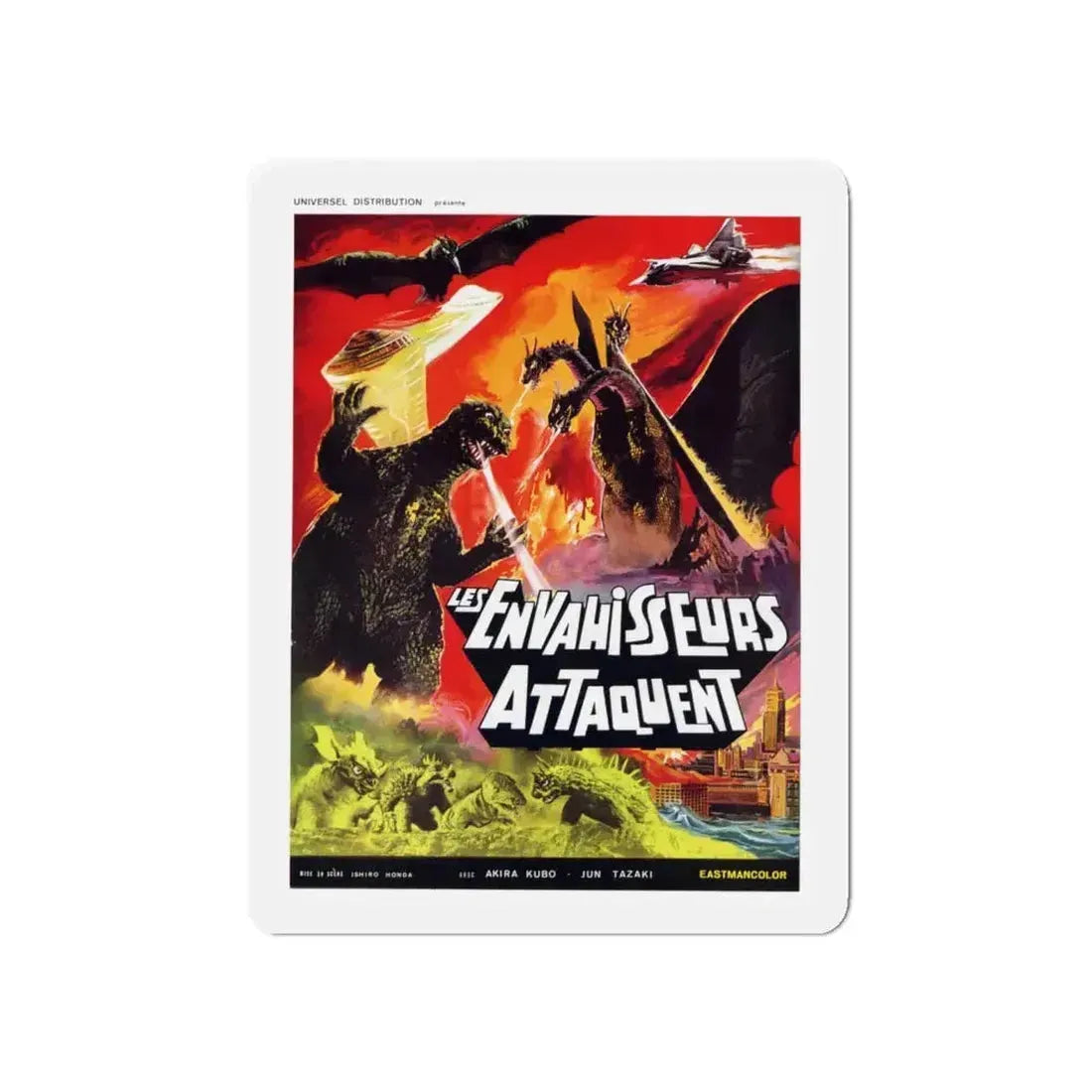 DESTROY ALL MONSTERS (FRENCH GODZILLA) 1968 Movie Poster - Refrigerator Magnet - The Sticker Space