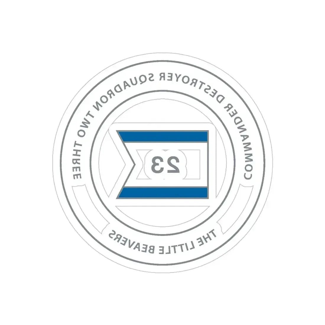 Destroyer Sq 23 COMDESRON 23 (U.S. Navy) REVERSE PRINT Transparent Die-Cut STICKER 5 Inch Die-Cut Transparent - The Sticker Space