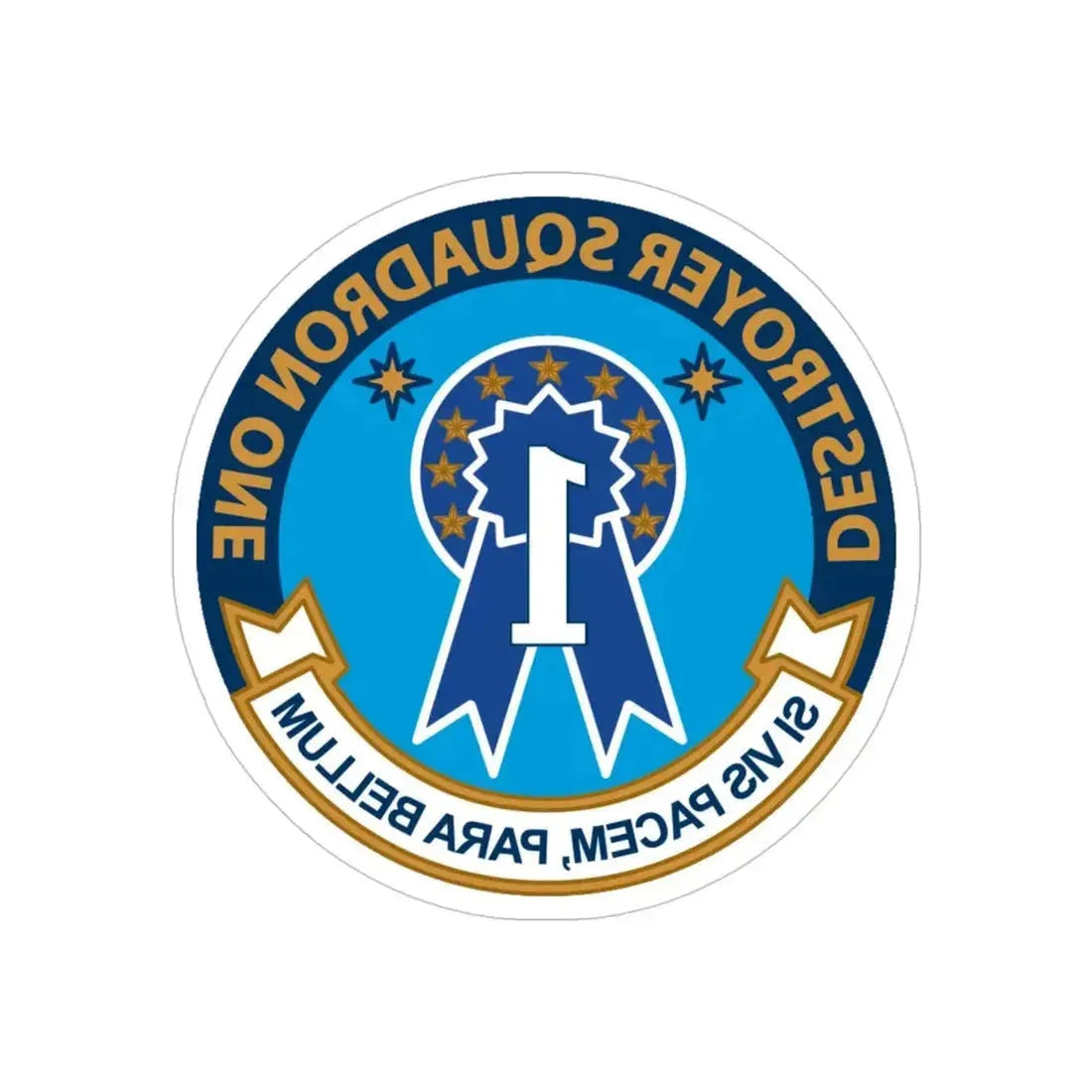 Destroyer Squadron One (U.S. Navy) REVERSE PRINT Transparent Die-Cut STICKER - The Sticker Space