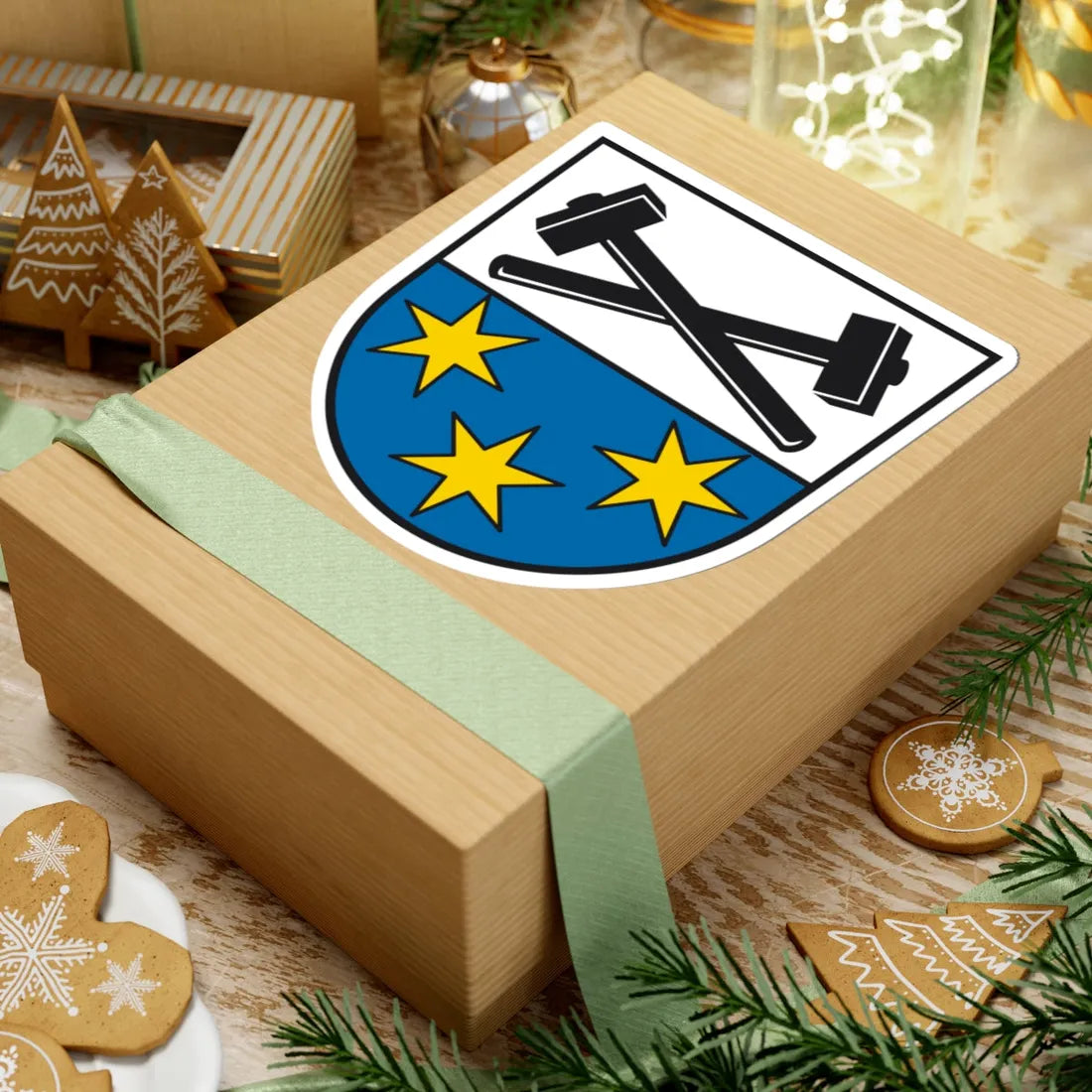 DEU Bergen Chiemgau COA (Germany) (Coat of Arms) STICKER Vinyl Kiss-Cut Decal - The Sticker Space