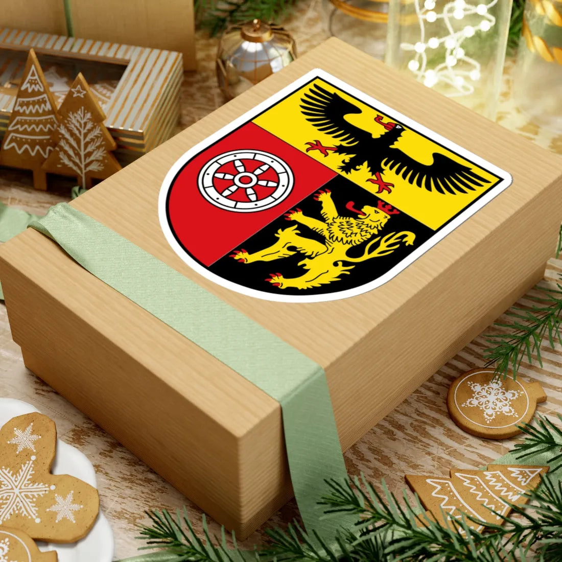 DEU Landkreis Mainz-Bingen COA (Germany) (Coat of Arms) STICKER Vinyl Kiss-Cut Decal - The Sticker Space