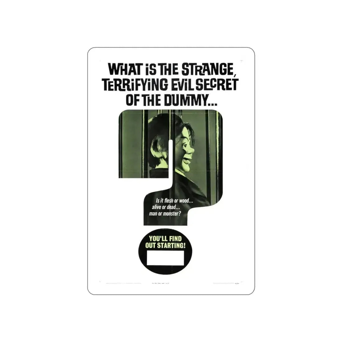 DEVIL DOLL (TEASER) 1964 Movie Poster STICKER Vinyl Die-Cut Decal - The Sticker Space