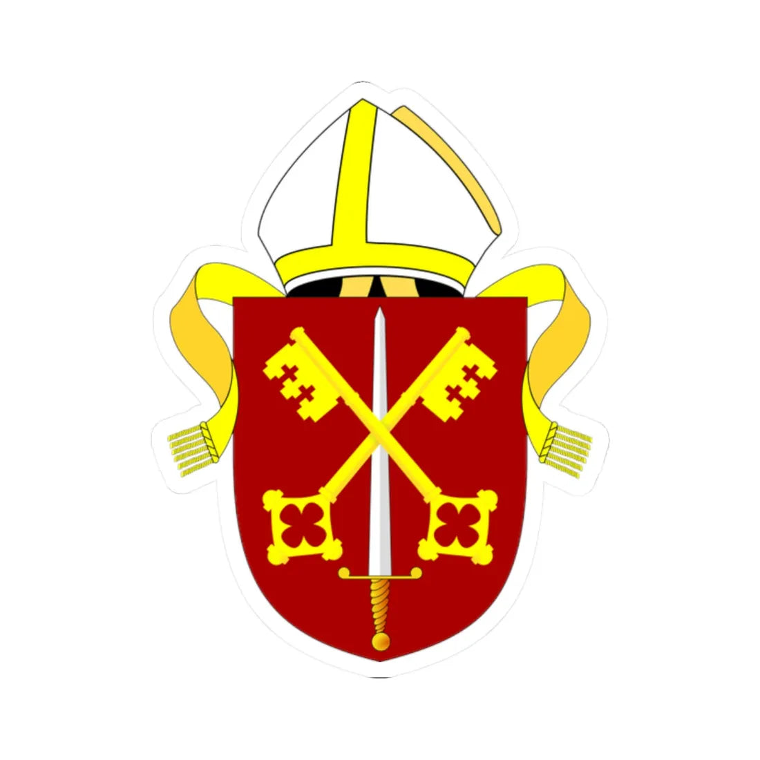 Diocese of Exeter arms (England) (Coat of Arms) STICKER Vinyl Kiss-Cut Decal - The Sticker Space